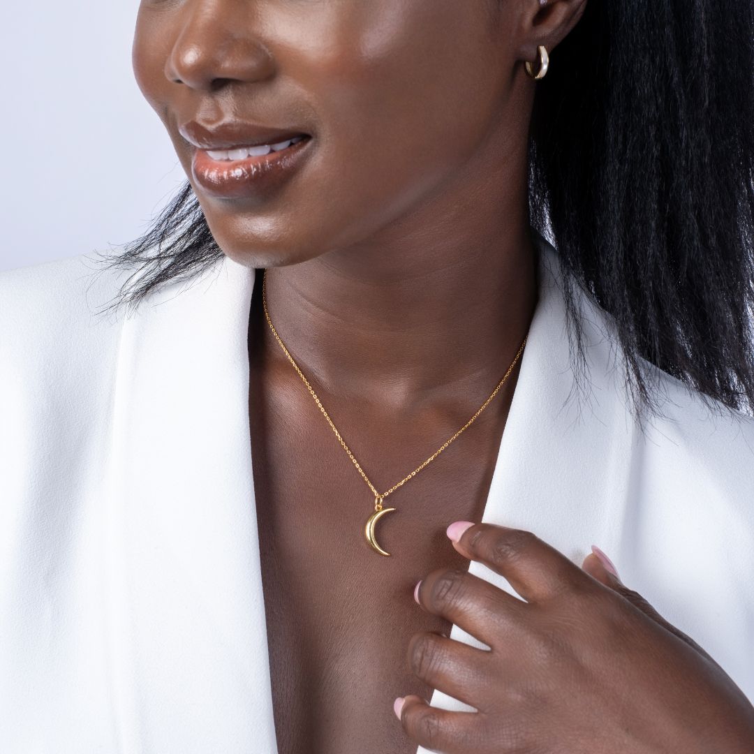 Lunar Whisper Pendant Necklace - Gold Plated