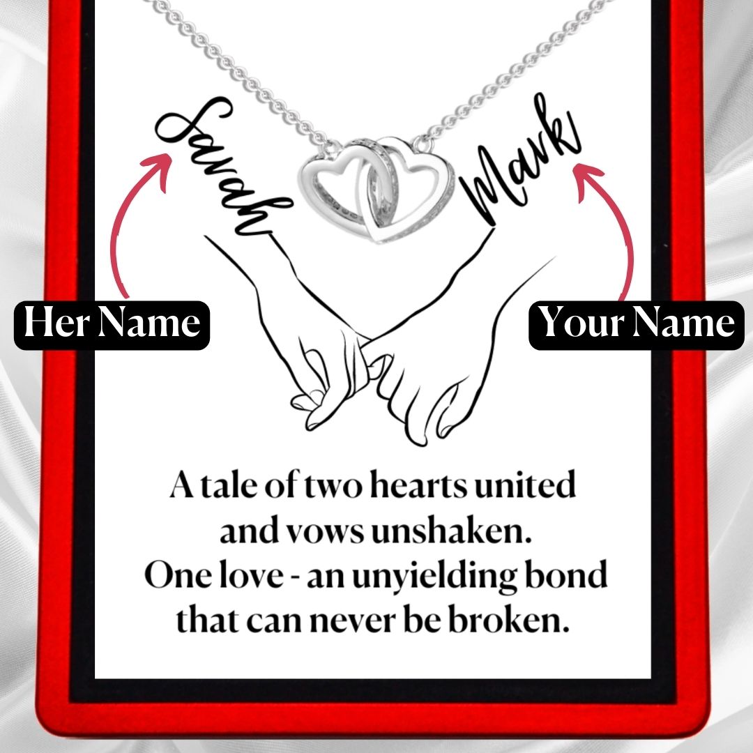 A tale of Two Hearts Personalised Necklace - Love10