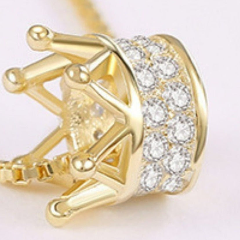 Daddy's Little Princess Crown Necklace - Gold Vermeil or Silver