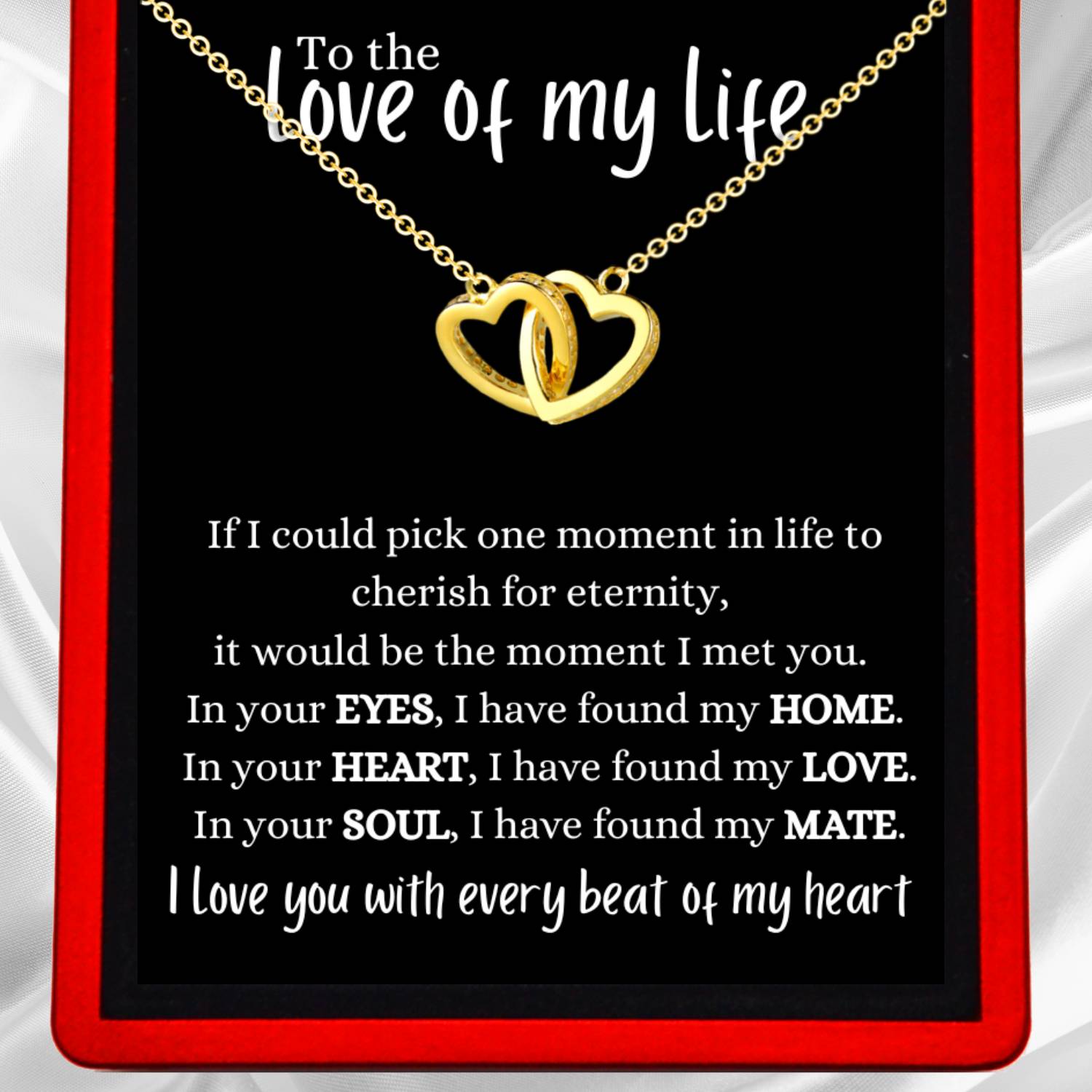 Love of My Life Interlocking Gold Vermeil Hearts Necklace - Love5