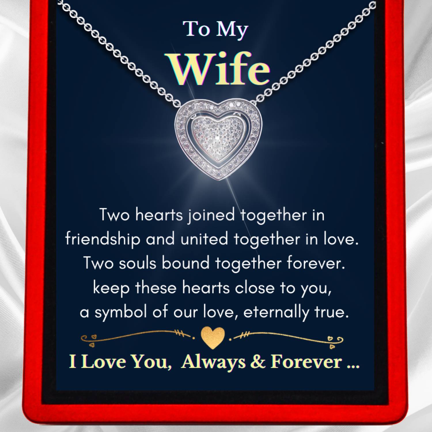 To My Wife 3 in 1 Necklace - Sterling Silver Trinity Necklace - WF5