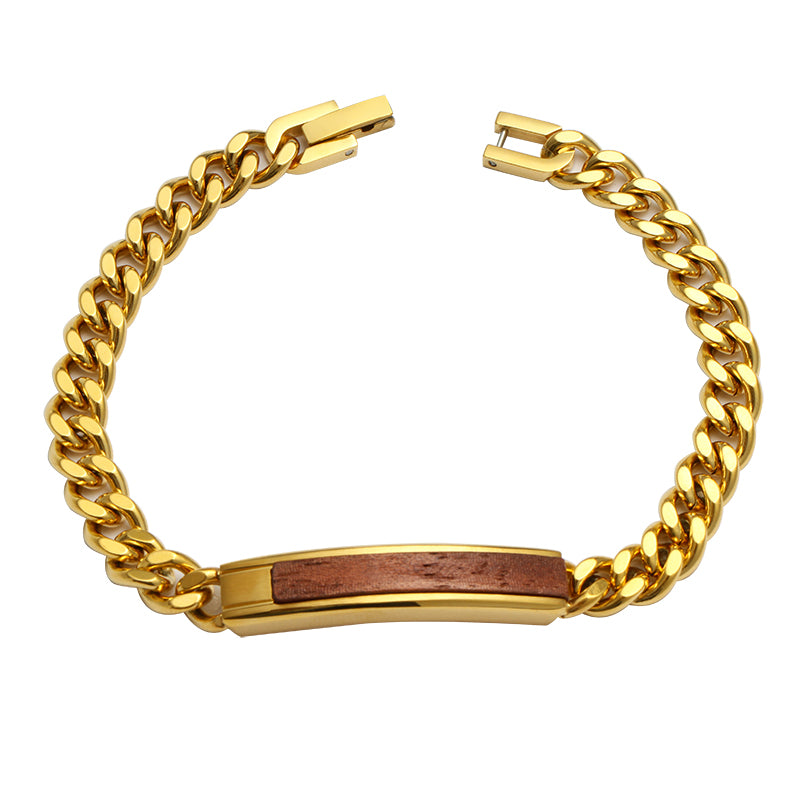 To My Soulmate Golden/Steel Bubinga Bracelet