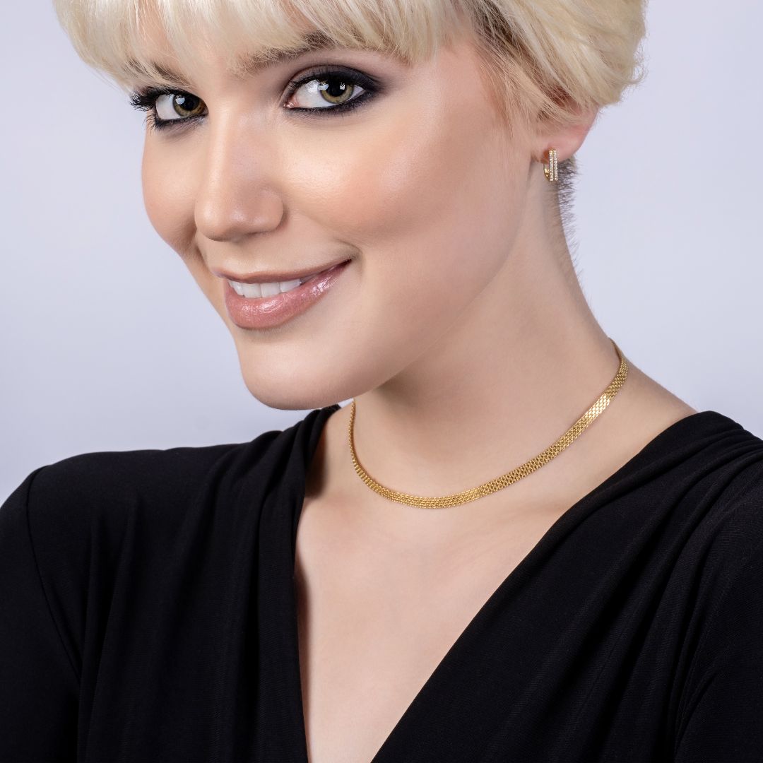 JWL Golden Edit - Earrings, Choker, Rose Necklace & Ring - Gold Vermeil