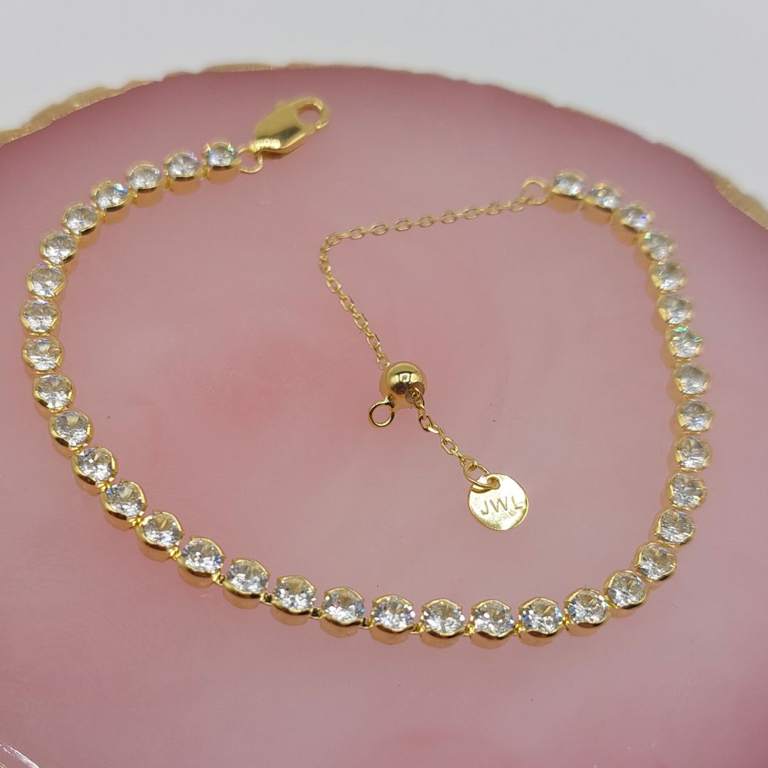 JWL Gold Finish Essential Tennis Bracelet