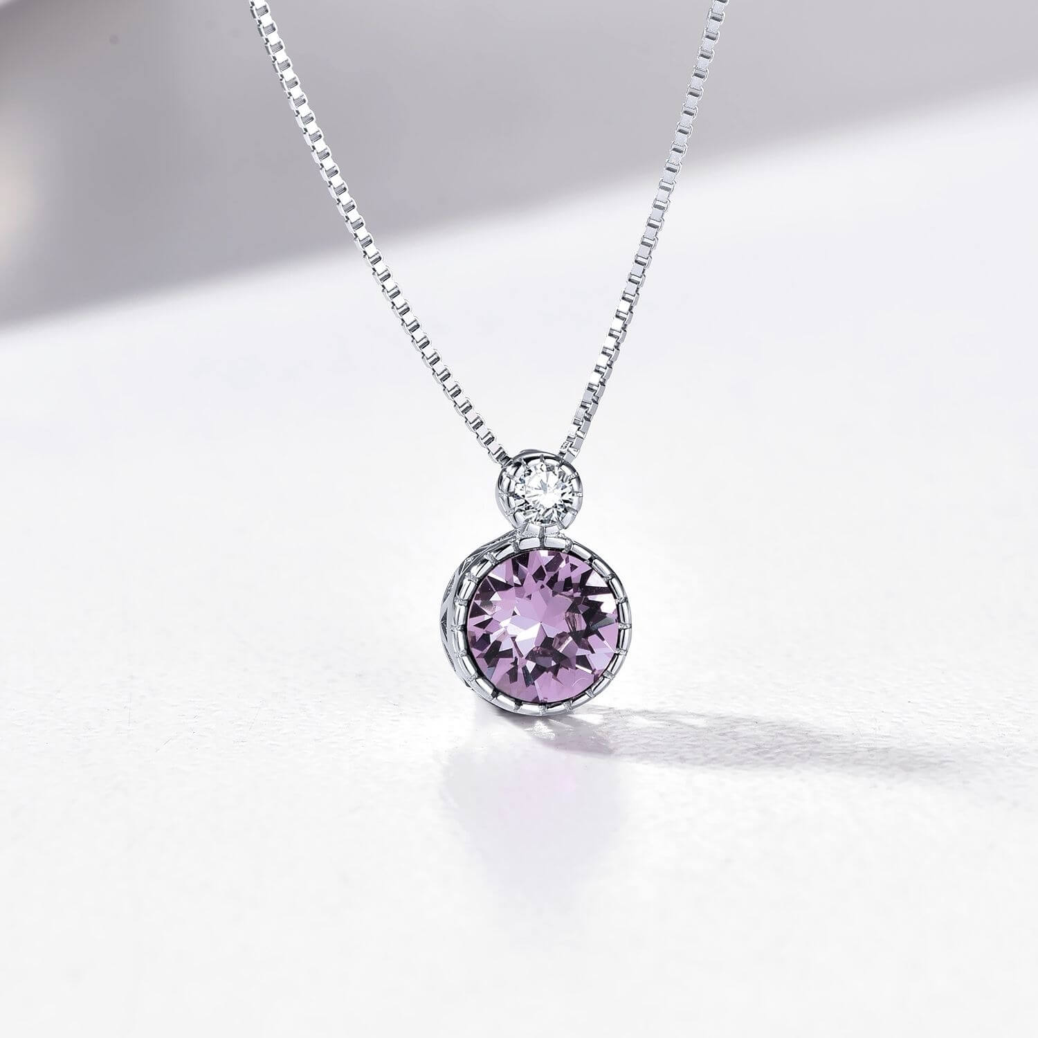 Classic Round Alexandrite Purple Solitaire Pendant