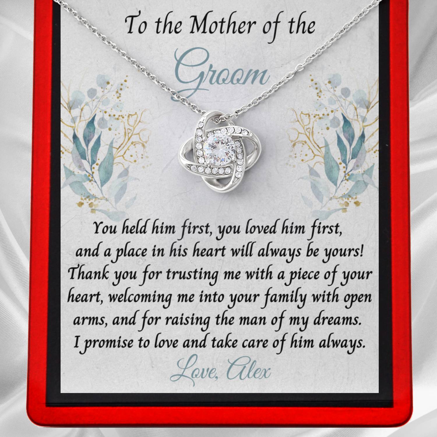 To the Mother of the Groom Necklace - Add your Name