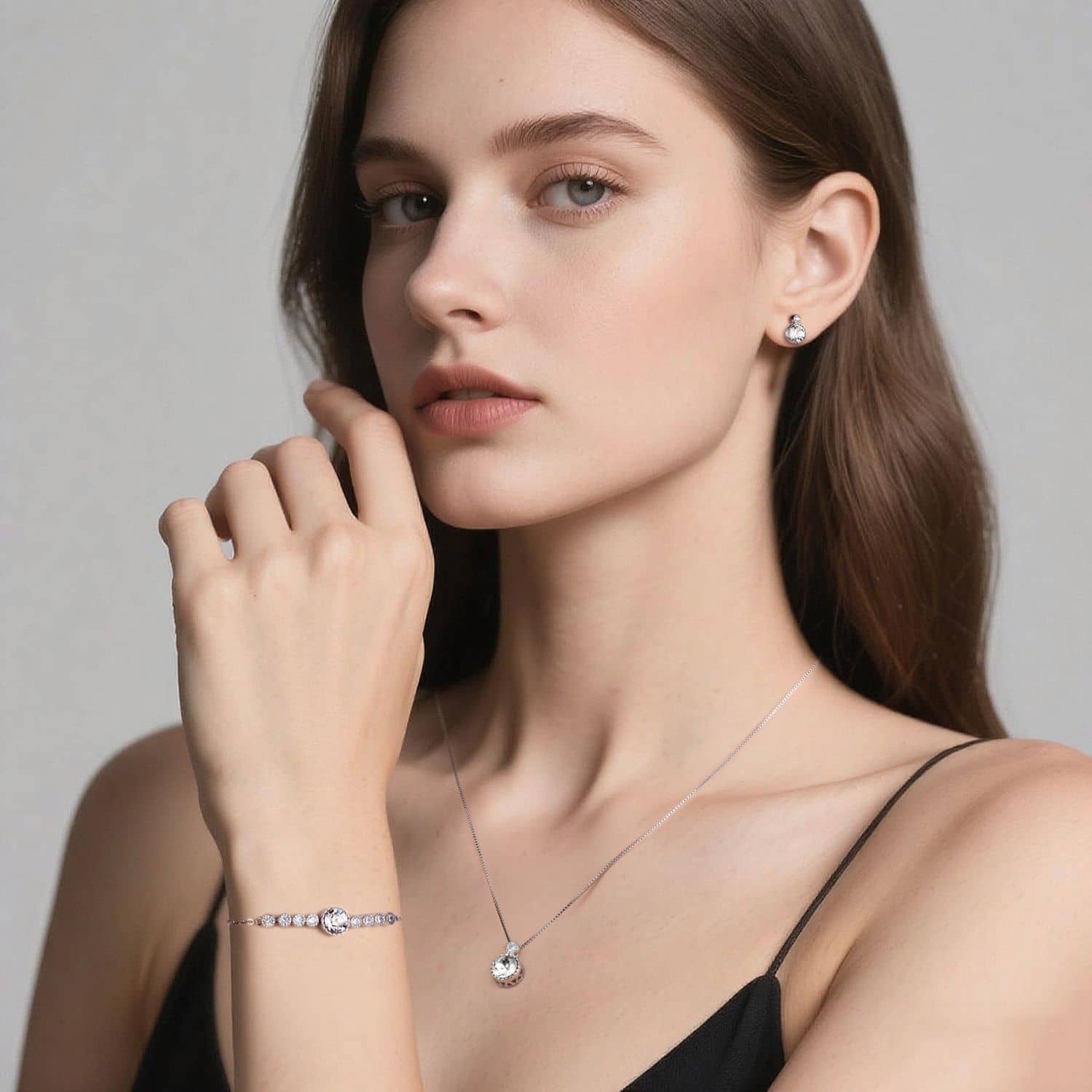 Round Diamond White Chain Bracelet