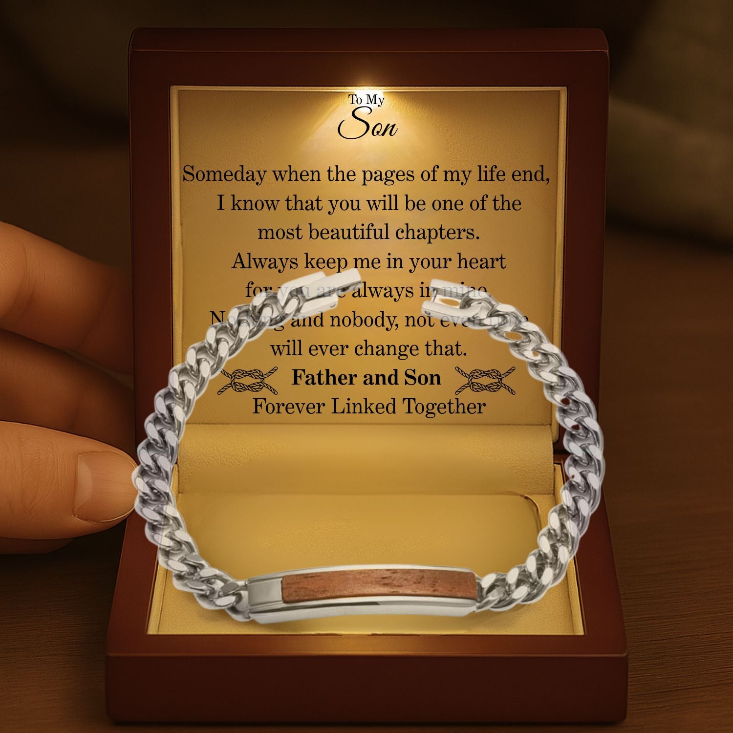 To My Son Golden/Steel Bubinga Bracelet BubSon4