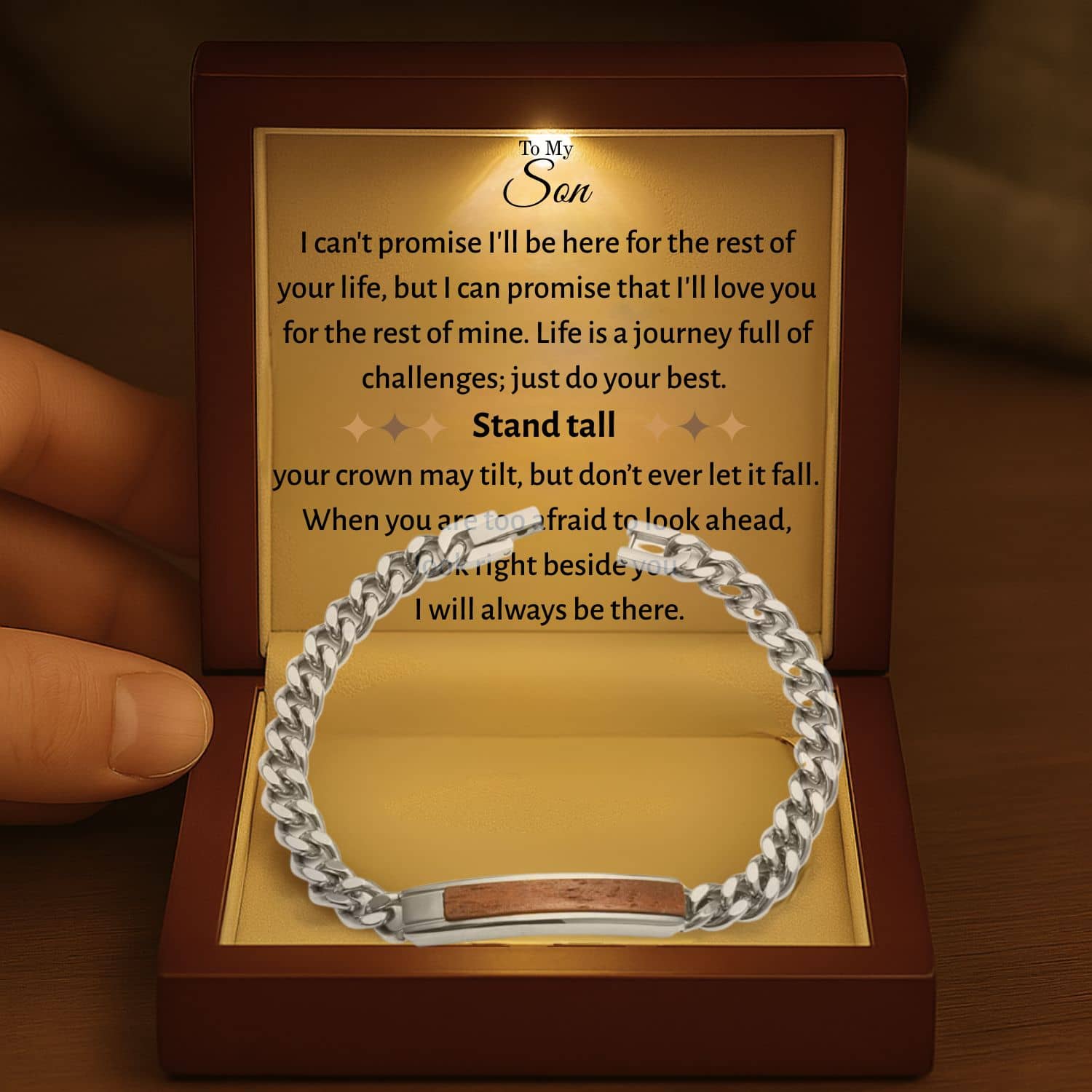 To My Son Golden/Steel Bubinga Bracelet BubSon2