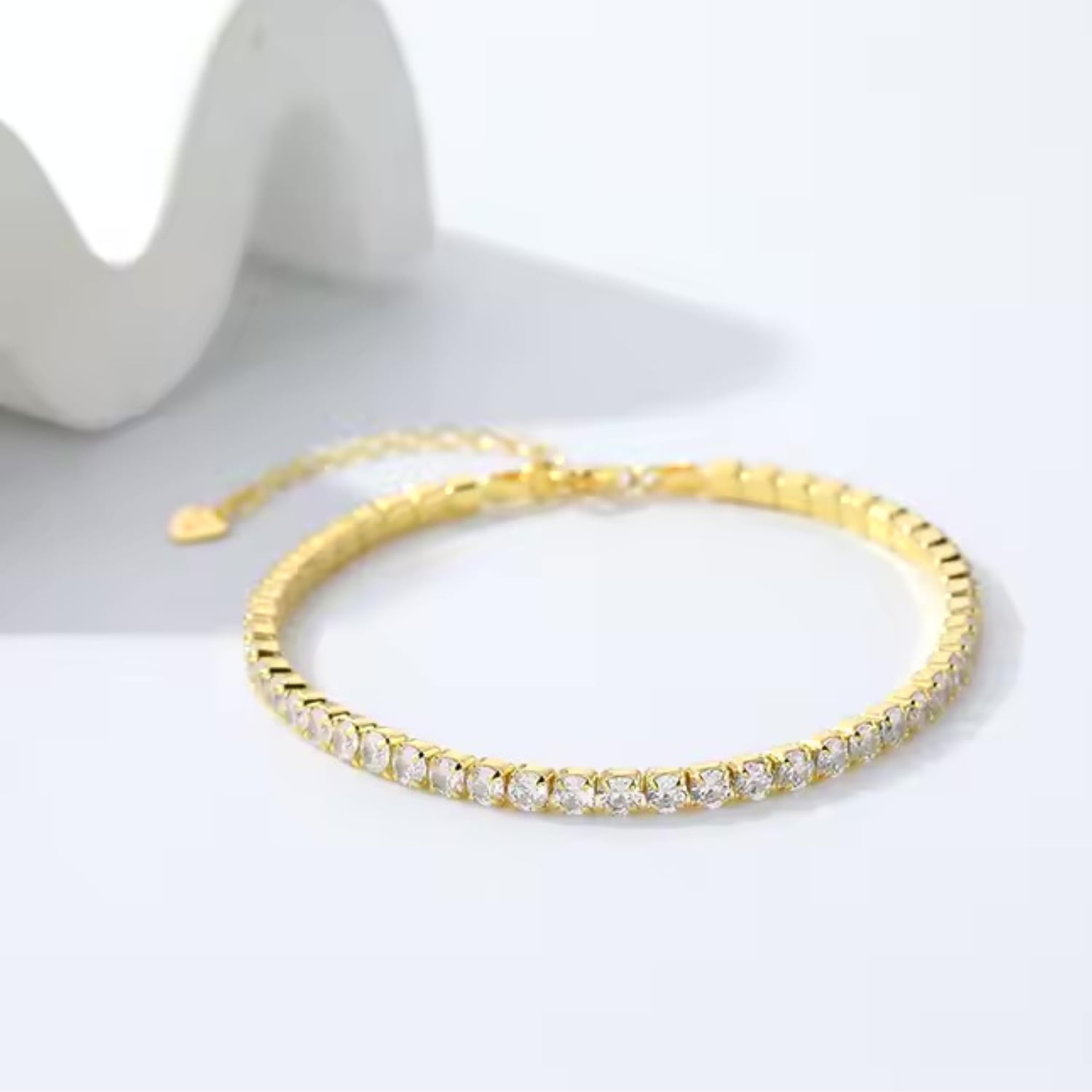 JWL Gold Finish Essential Tennis Bracelet