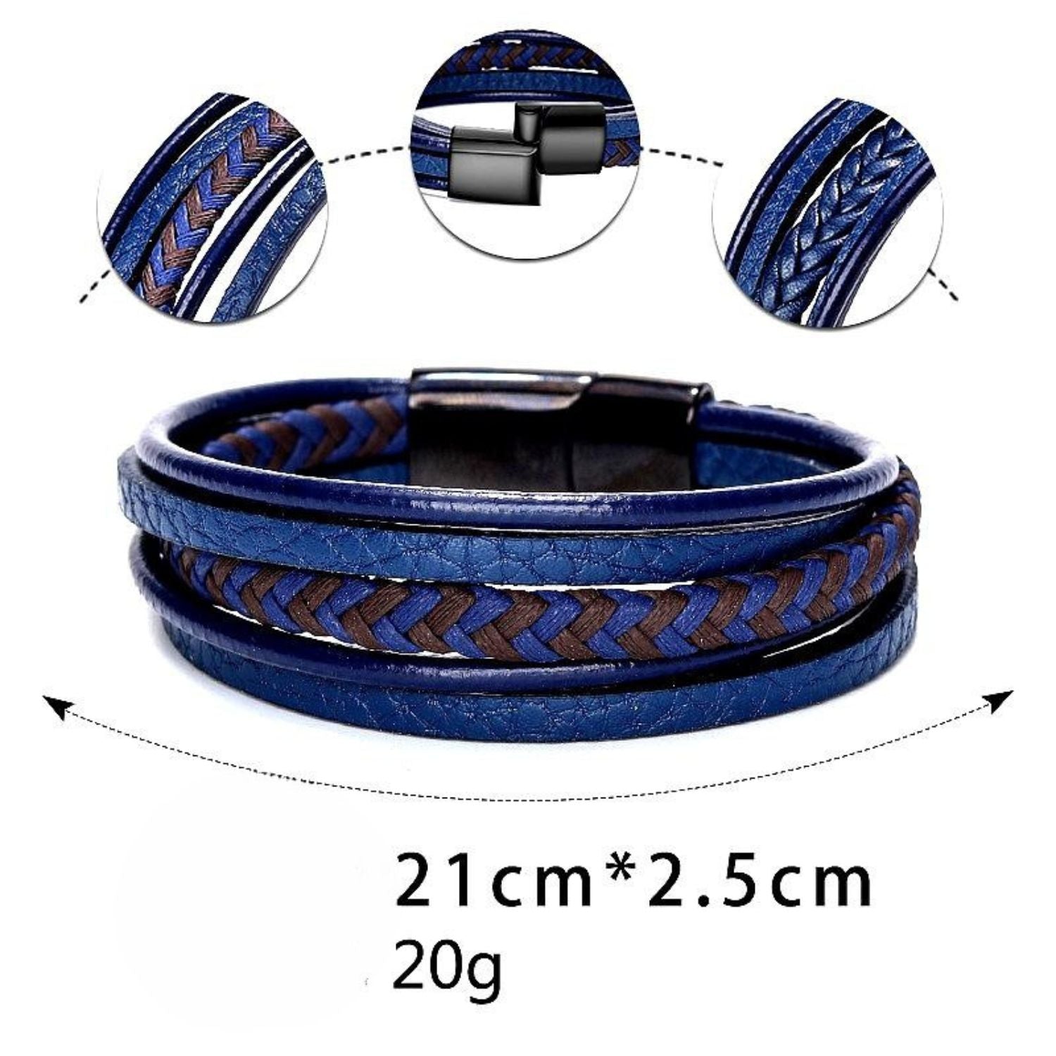 Grandson Leather Bracelet - 21cm JWL Men's GD3Brace2