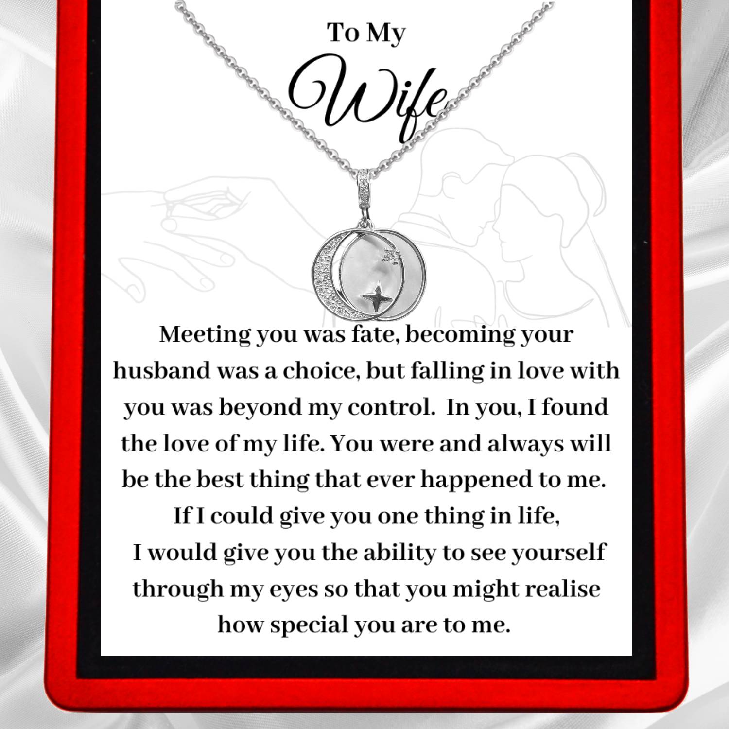 To My Wife, 'Fate' Guiding Star Necklace - Gold Vermeil or Sterling Silver - WF24