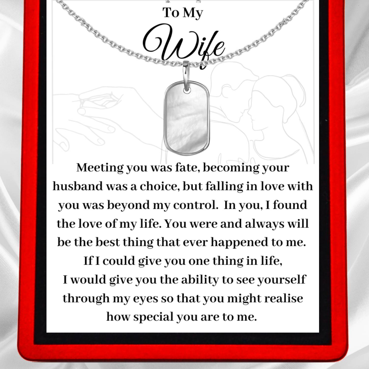 To My Wife, 'Meeting you was Fate' - Choose a Necklace for Her - WF25