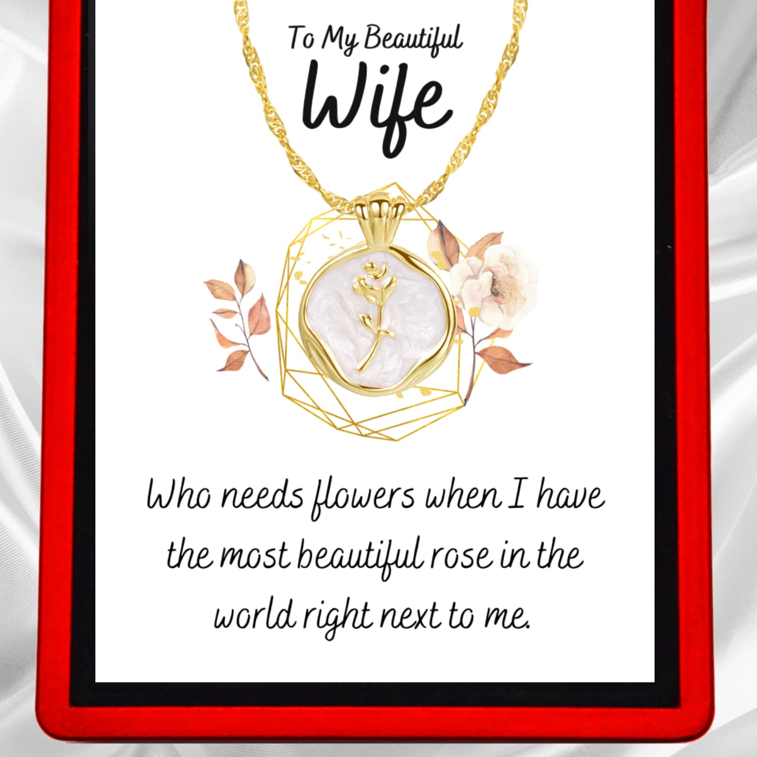 Most Beautiful Rose - 18ct Gold Vermeil Necklace