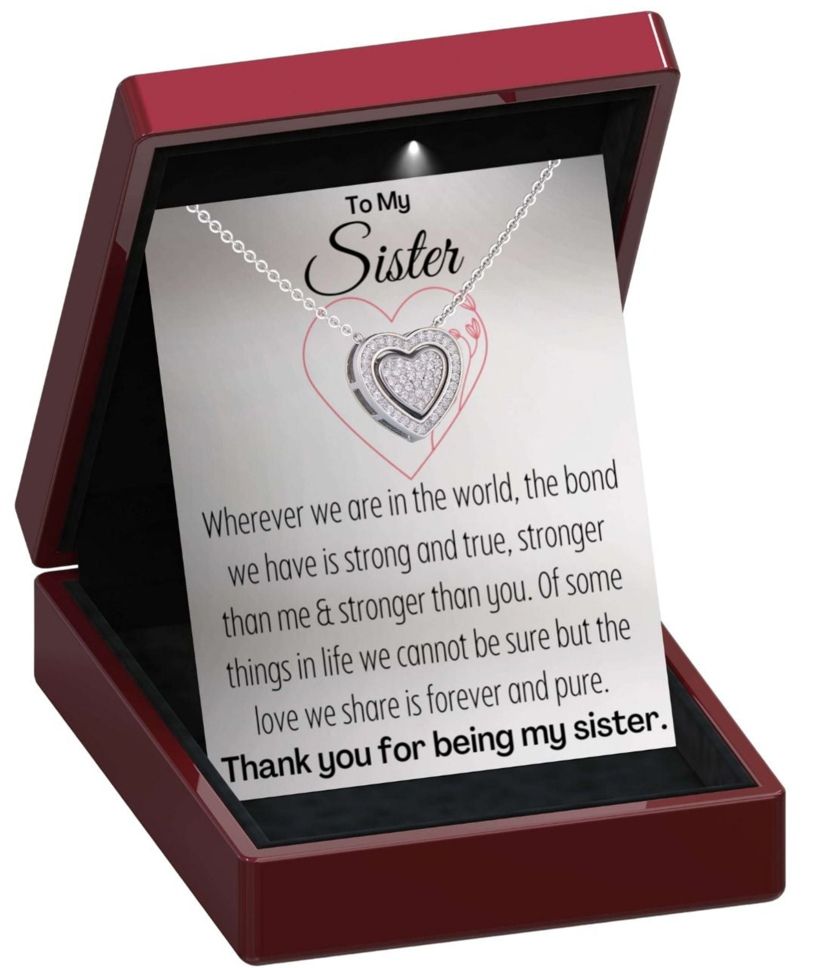 To My Sister 'Strong Bond' 3 in 1 Trinity Heart Necklace - Sister3