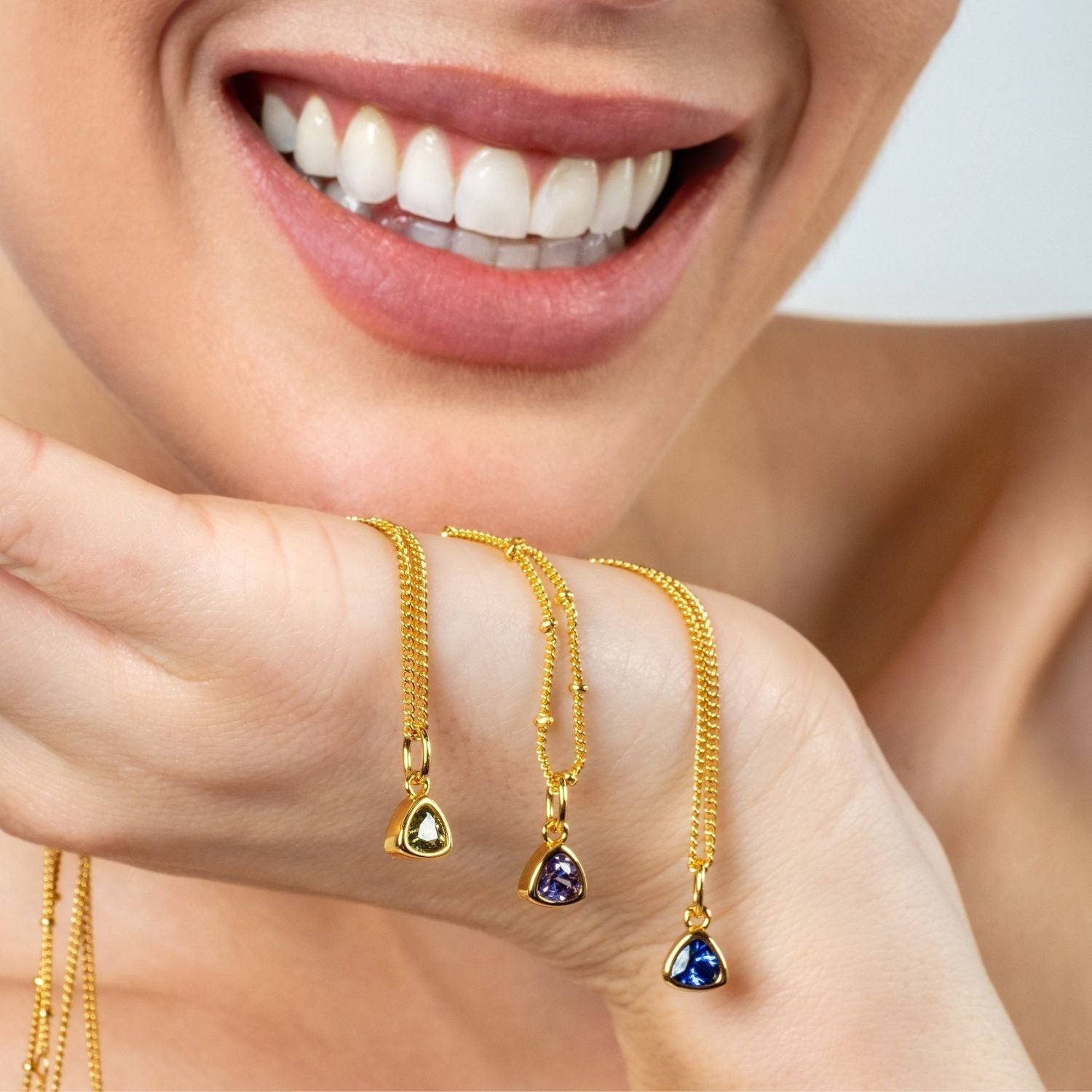 Soulmate Personalised Birthstones Necklace in 18ct Gold Vermeil - ST24