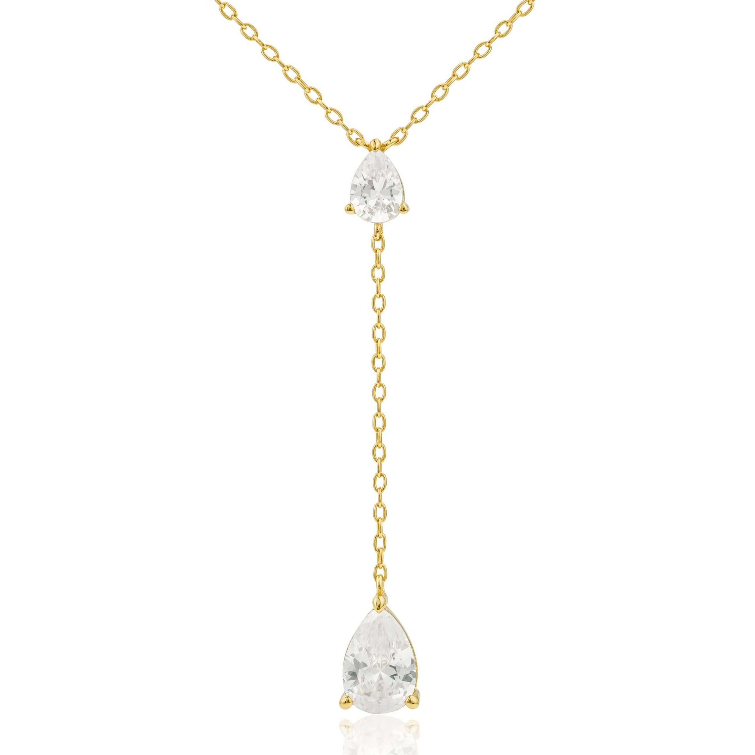 Dewdrop Gold Vermeil Lariat Necklace
