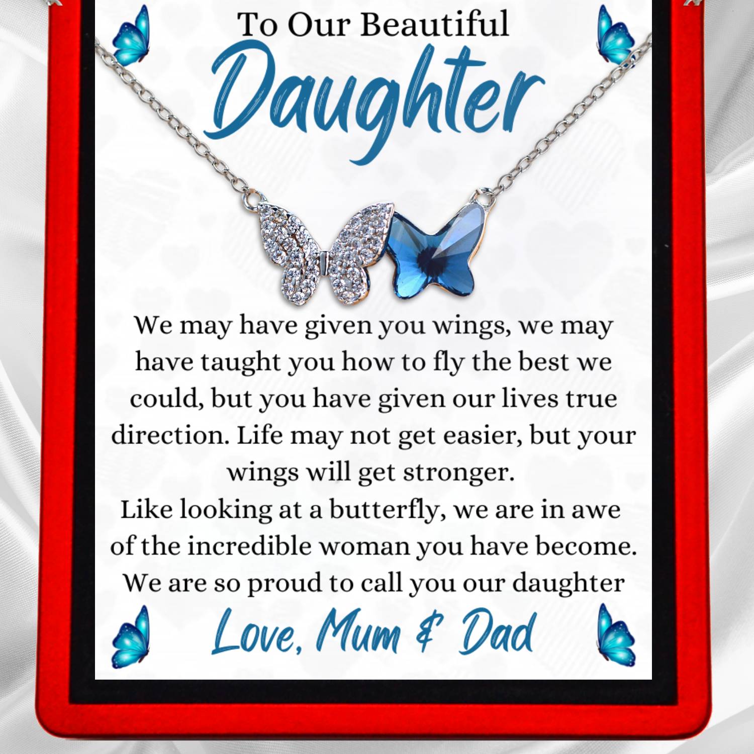 Stronger Wings Butterfly Necklace - Austrian Crystals