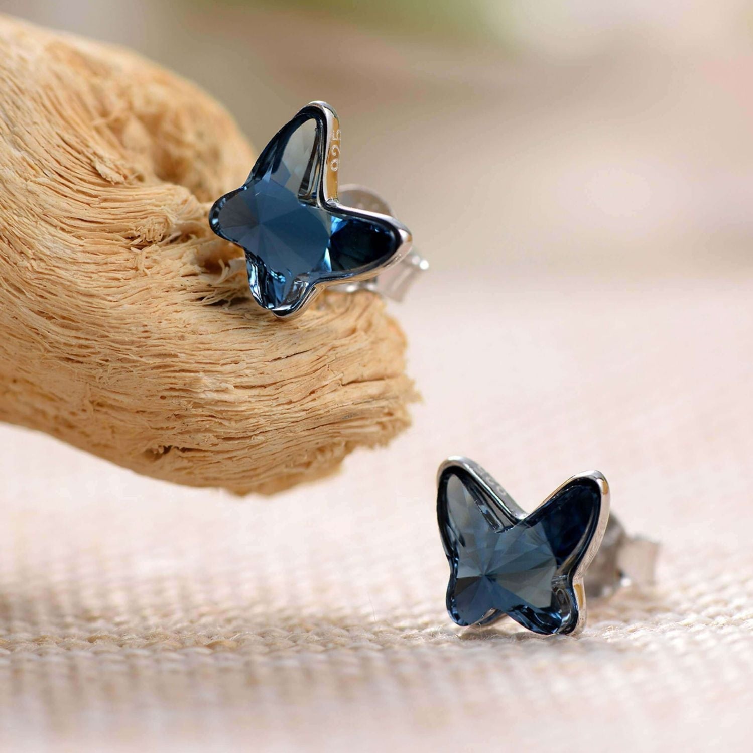 Butterfly Earrings with Austrian Crystals