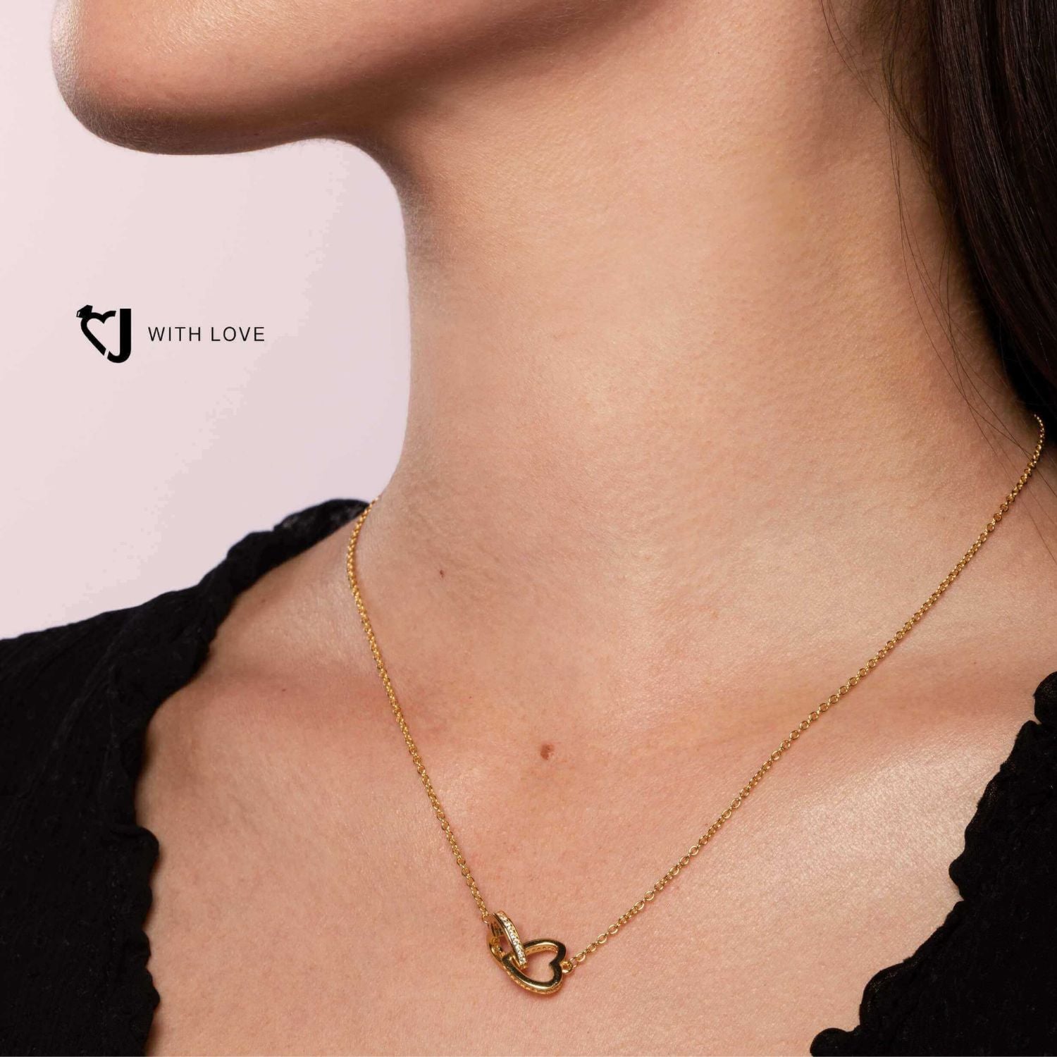 Interlocking Gold Hearts Necklace - Vermeil