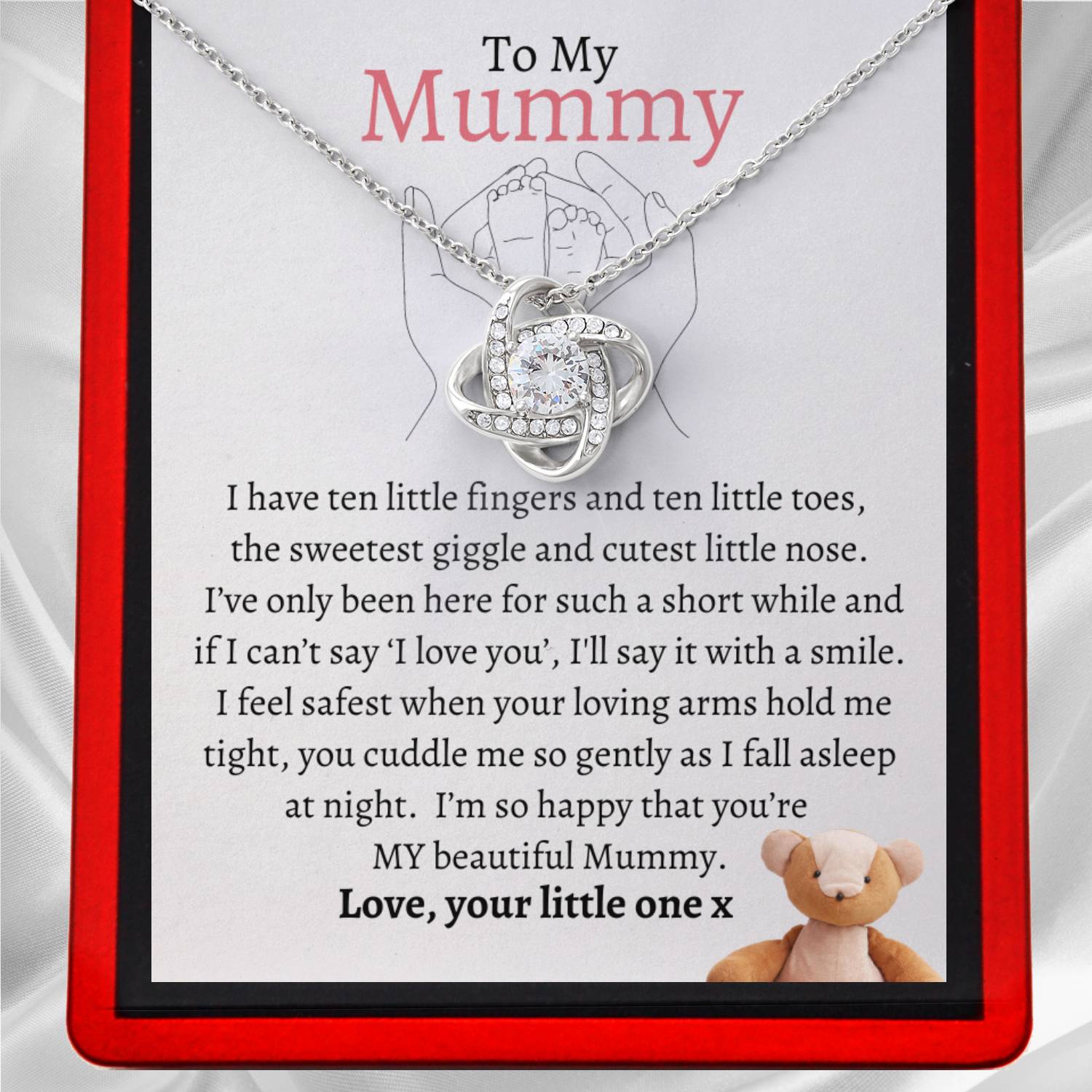 To My Mummy - From Newborn Baby, Love Knot Necklace - newmummy3