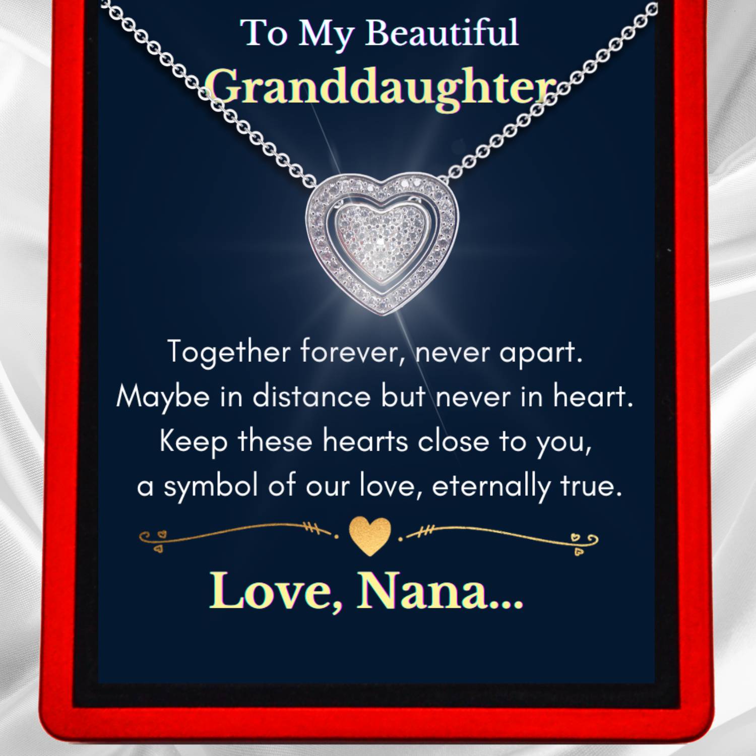 To My Granddaughter 3in1 Necklace -  Sterling Silver Trinity Necklace - GD13