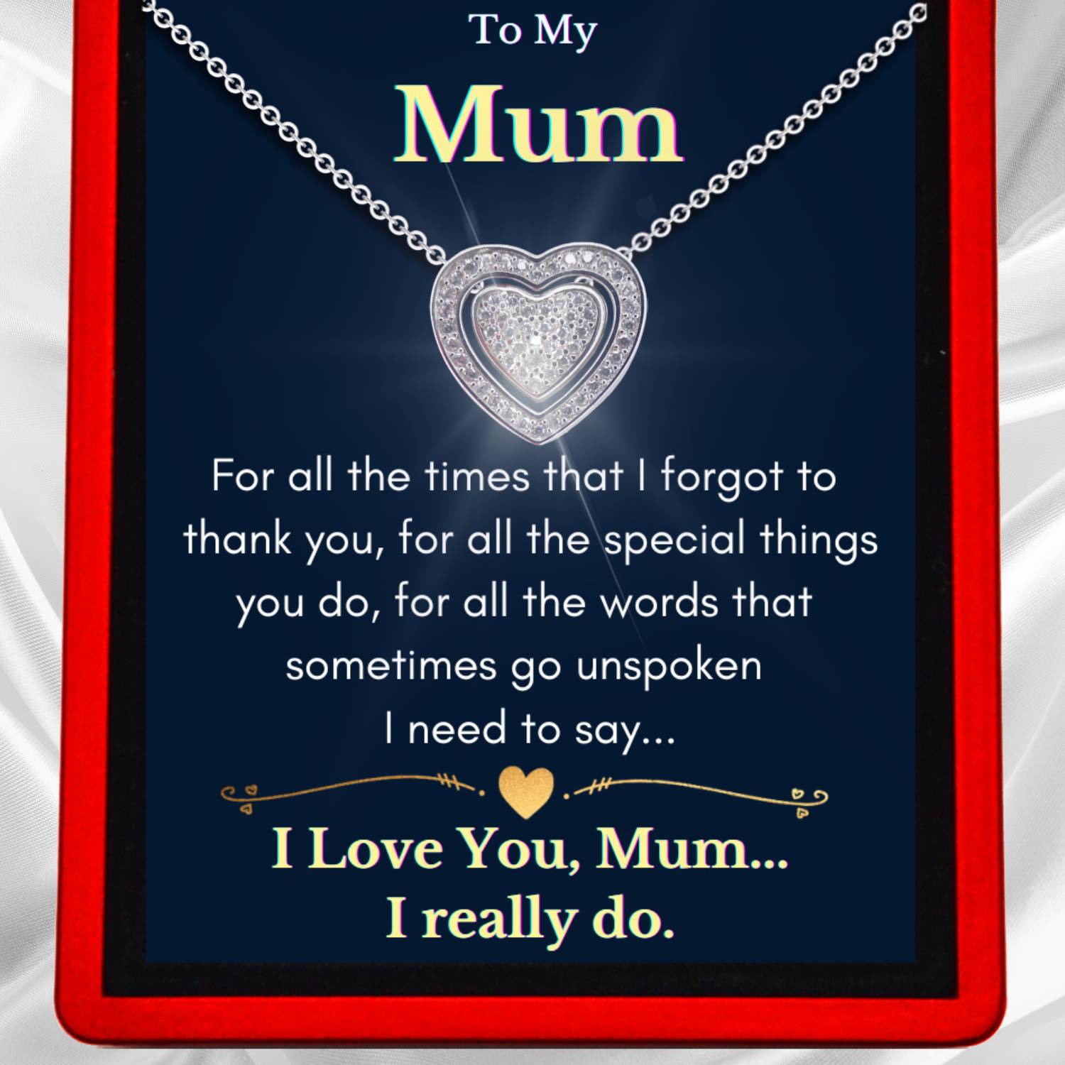 To My Mum 3in1 Necklace -  Sterling Silver Trinity Necklace Mum6