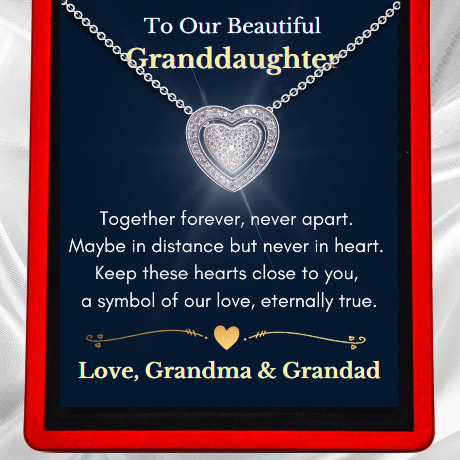 To My Granddaughter 3in1 Necklace -  Sterling Silver Trinity Necklace - GD13