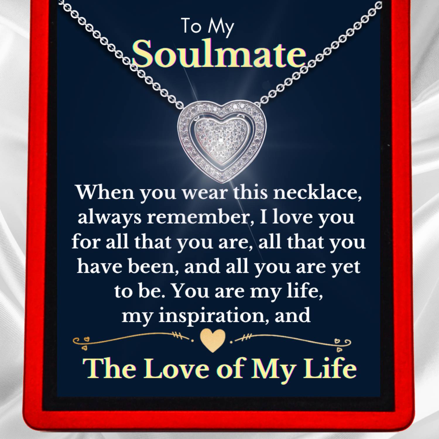 To My Soulmate 3in1 Necklace -  Sterling Silver Trinity Necklace - ST4