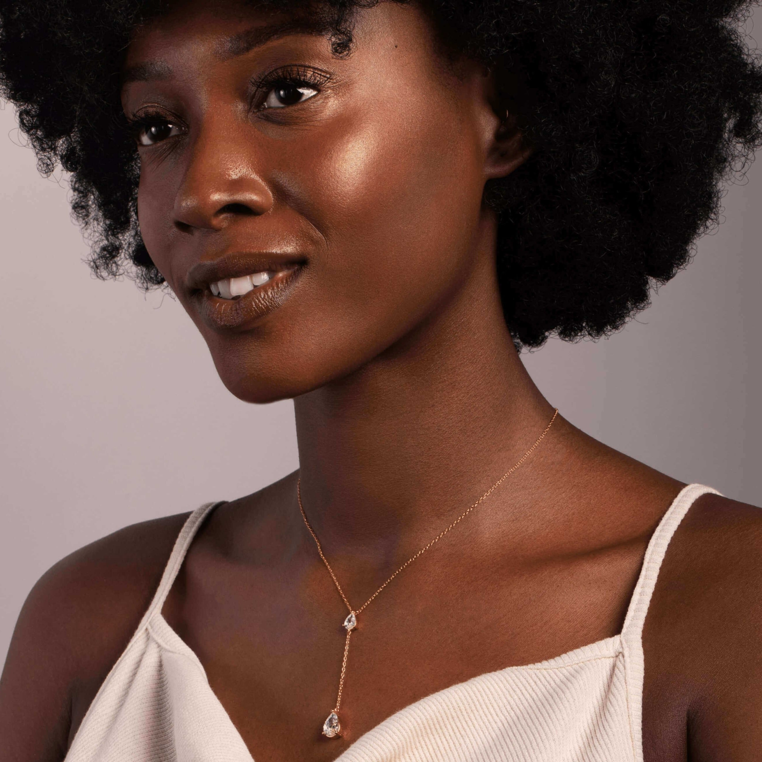 JWL Dewdrop Gold Vermeil Lariat Necklace