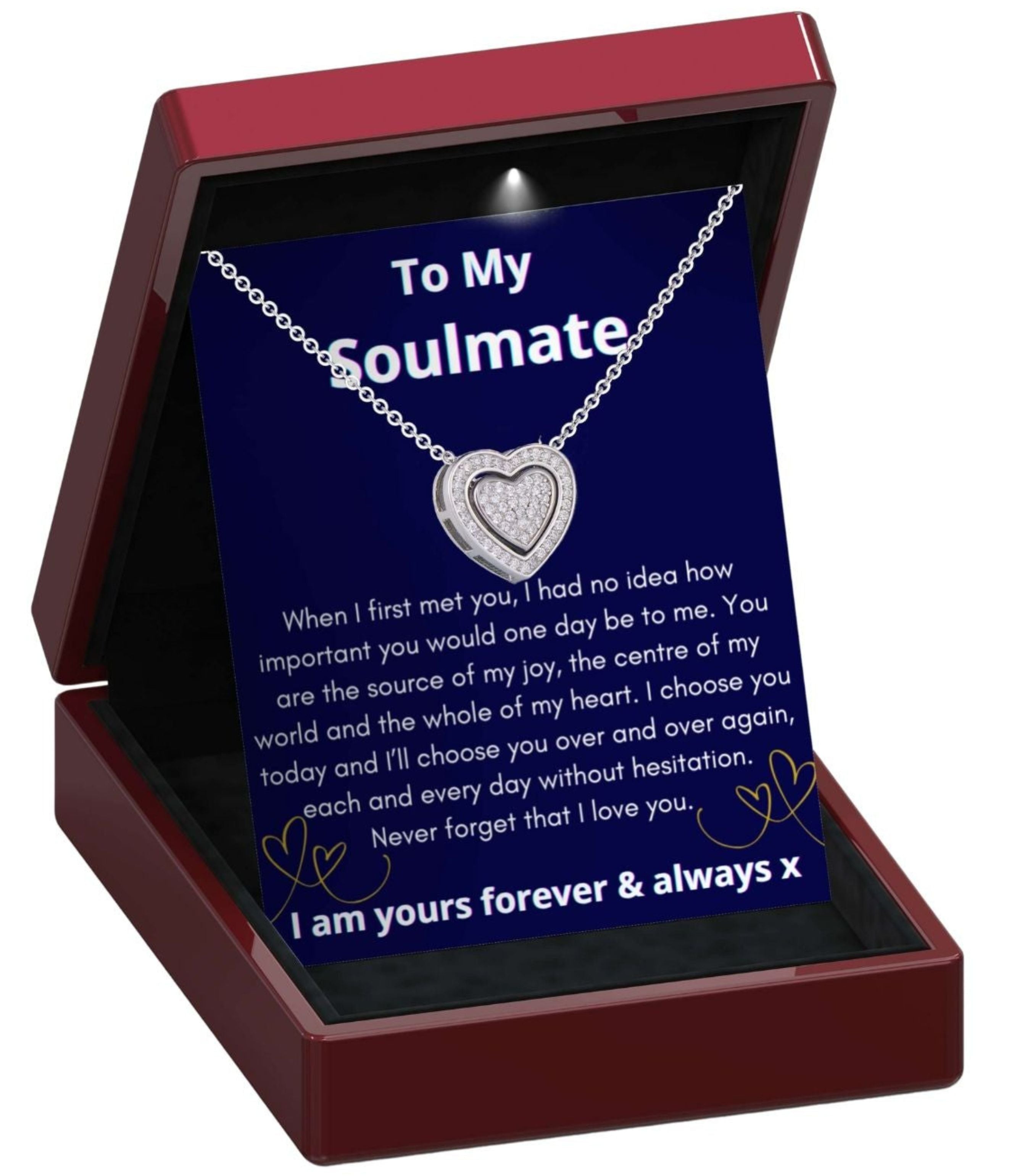 To My Soulmate 'I Choose You' 3in1 Necklace -  Sterling Silver Trinity Heart Necklace - ST8