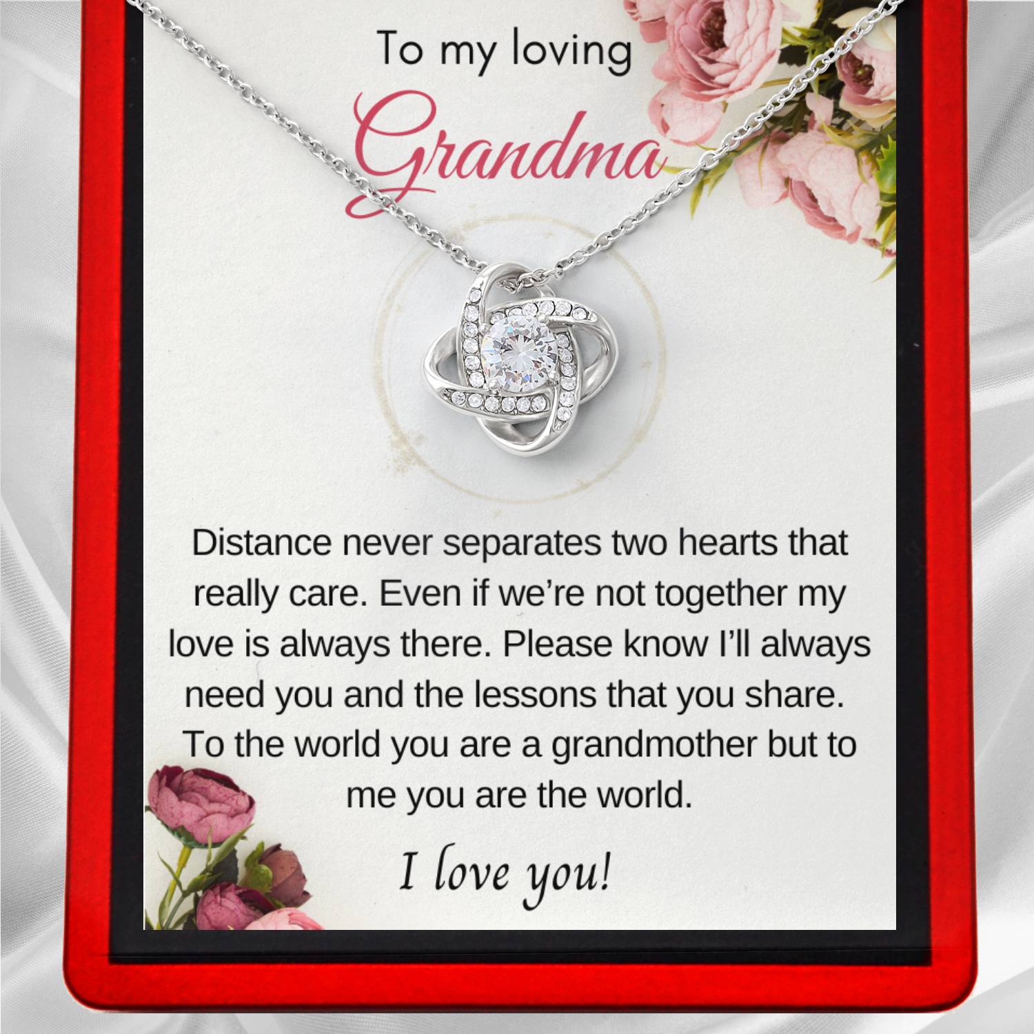 To My Loving Grandma Love Knot Necklace - GM1