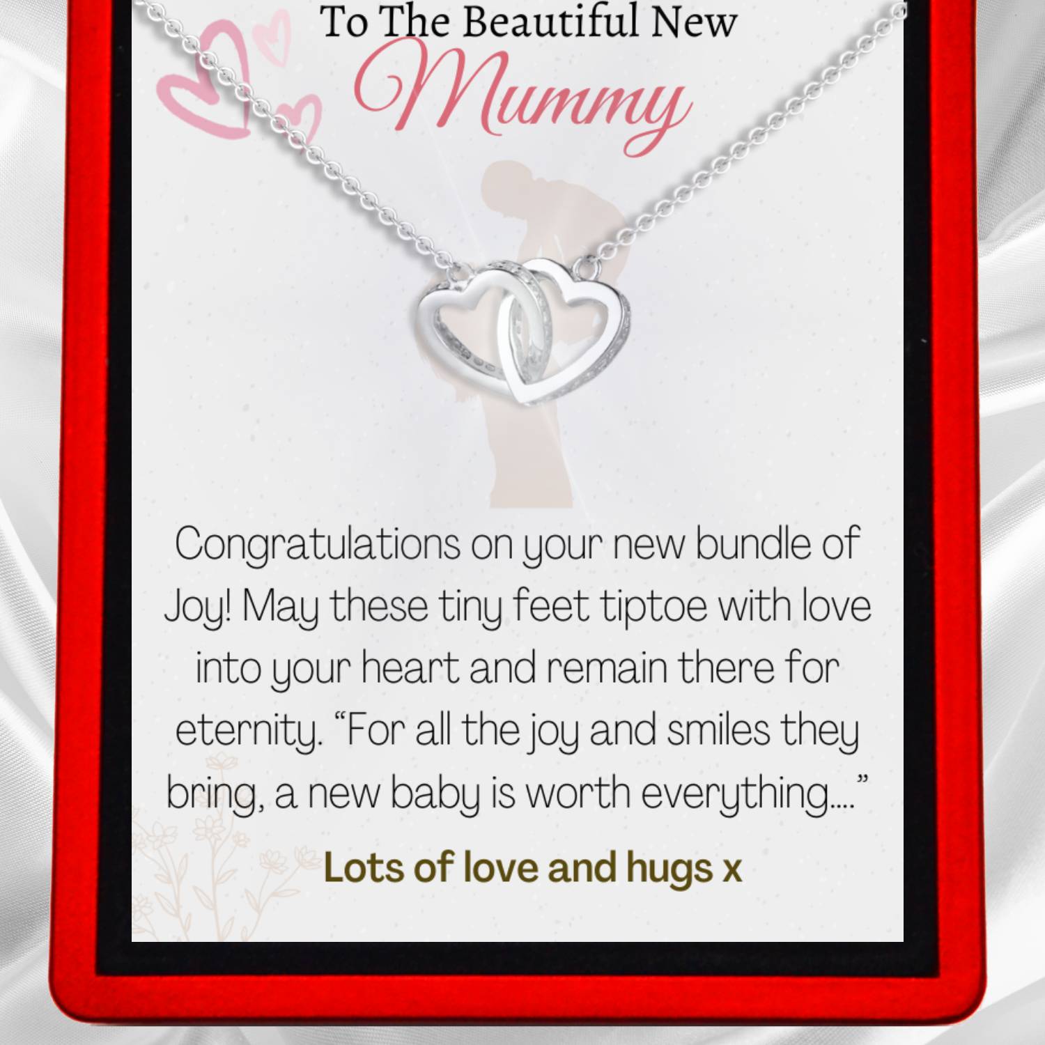 To The Beautiful New Mummy - Interlocking Hearts Necklace - newmummy1