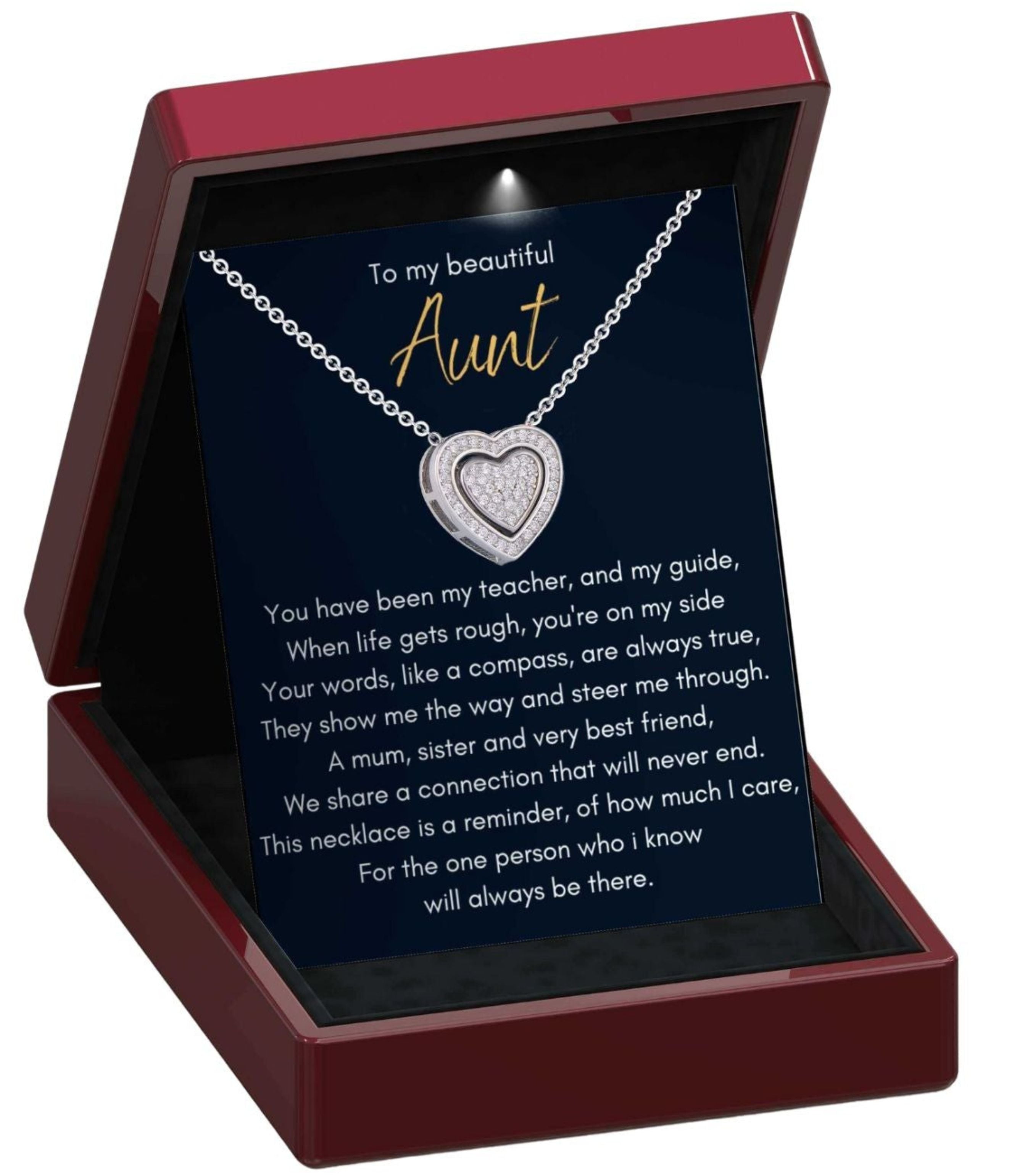 To my Beautiful Aunt - 3 in 1 Necklace -  Sterling Silver Trinity Necklace - Aunt3