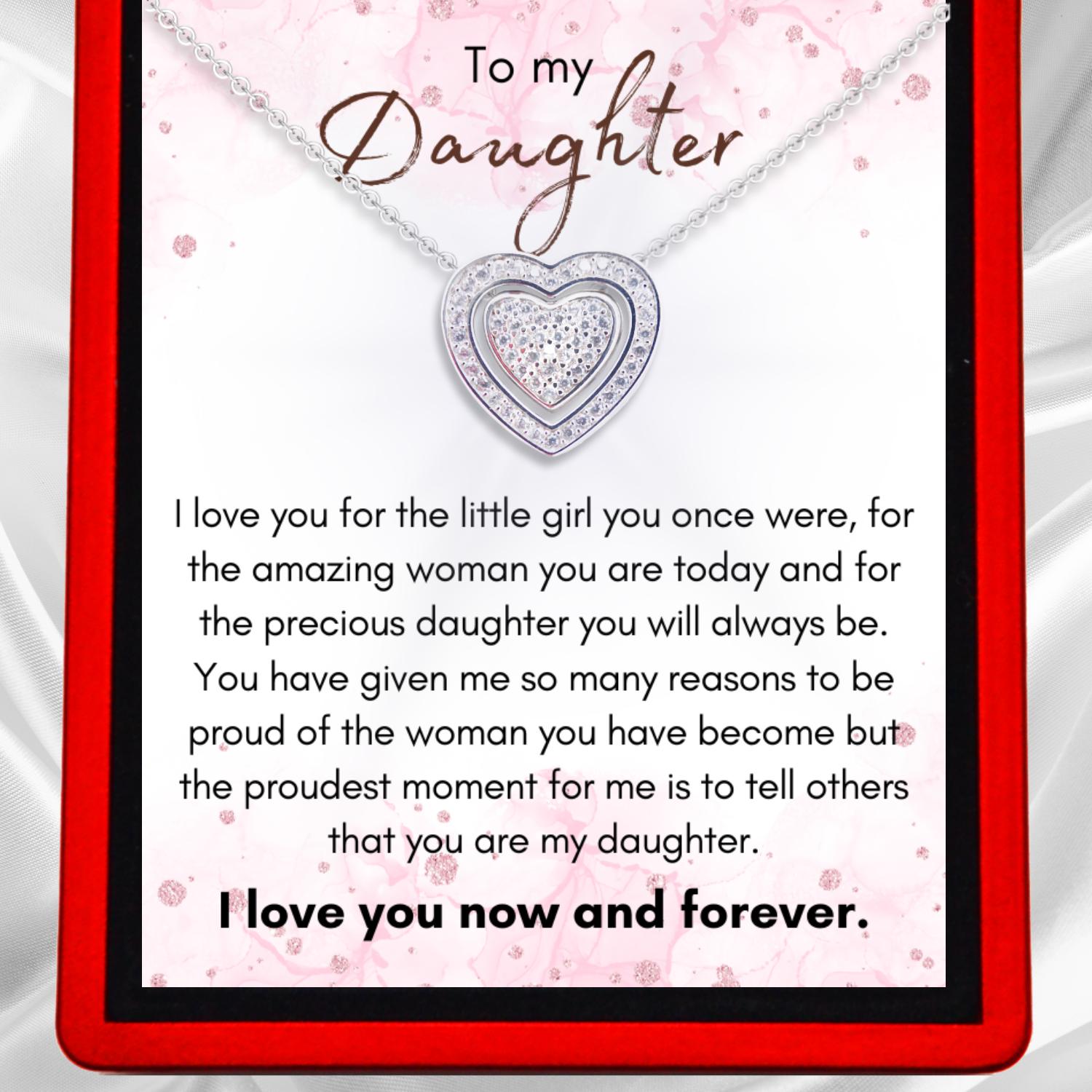 Daughter 'Proudest Moment' 3 in 1 Sterling Silver Trinity Necklace - DT33