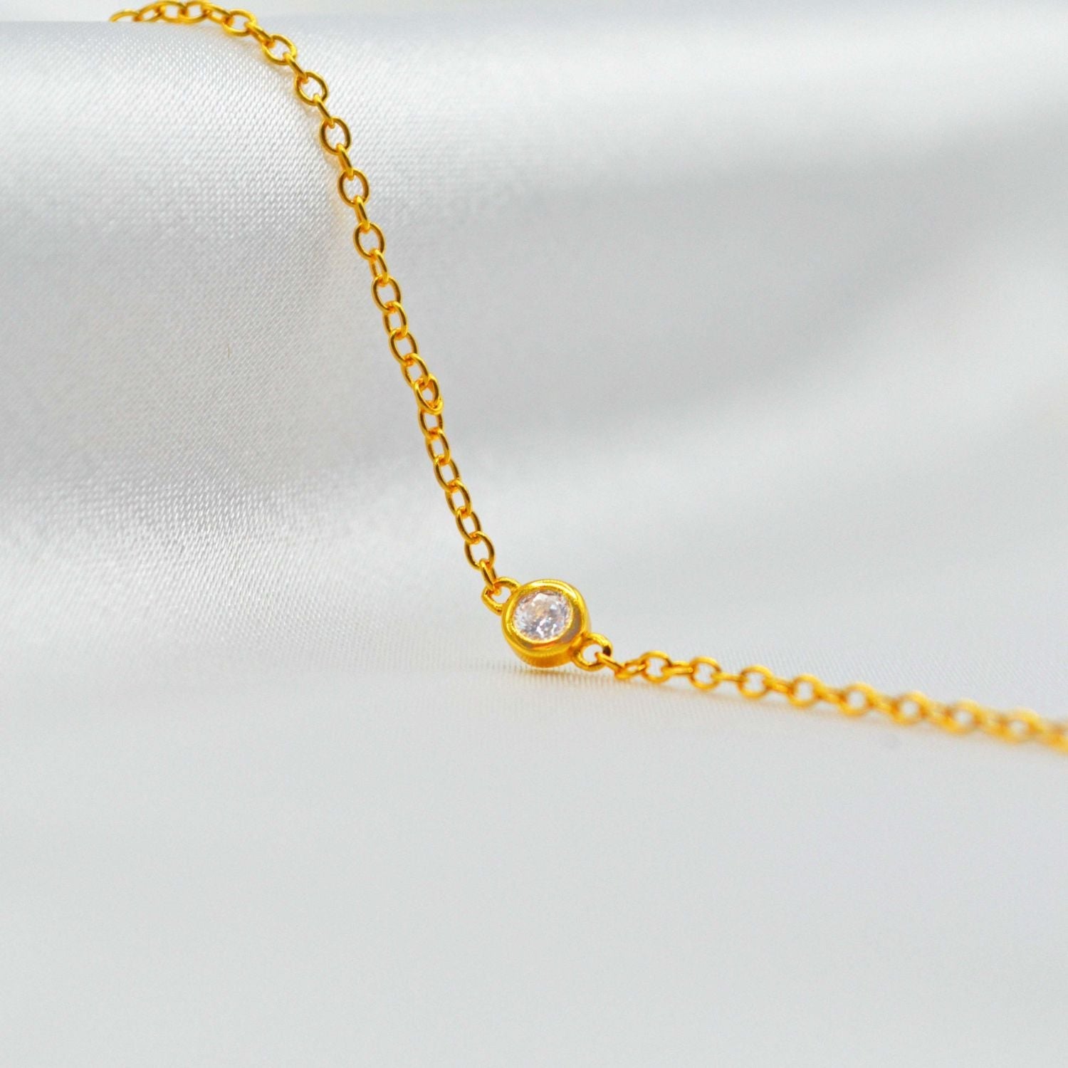 Solitaire Gold Vermeil Bracelet