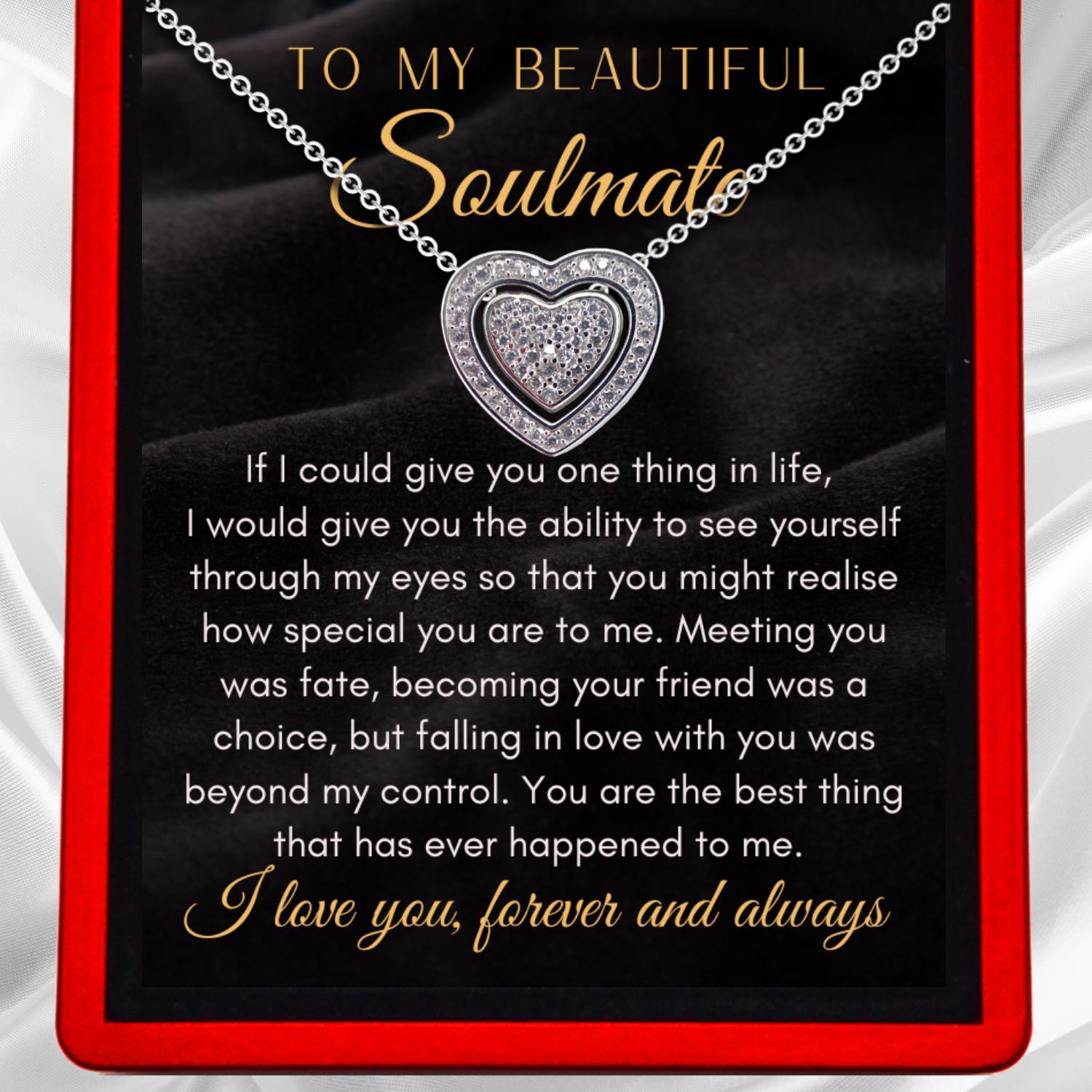 To My Soulmate 'Love Beyond My Control' 3in1 Necklace -  Sterling Silver Trinity Heart Necklace - ST13