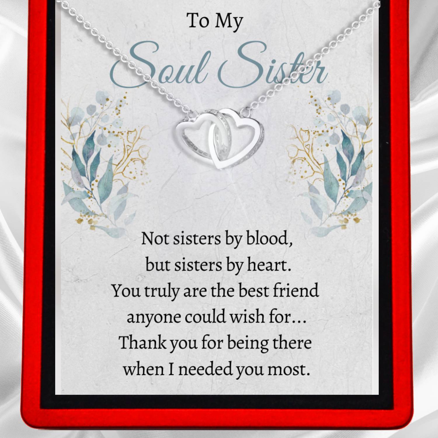 To My Soul Sister - Interlocking Hearts Necklace SS2