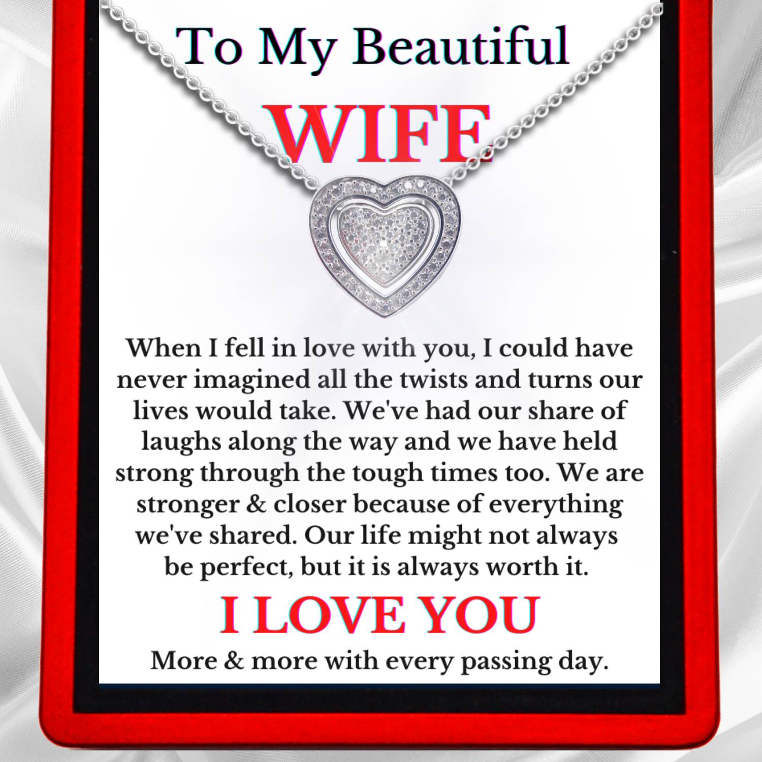 To My Wife 3in1 Necklace -  Sterling Silver Trinity Necklace - WF7