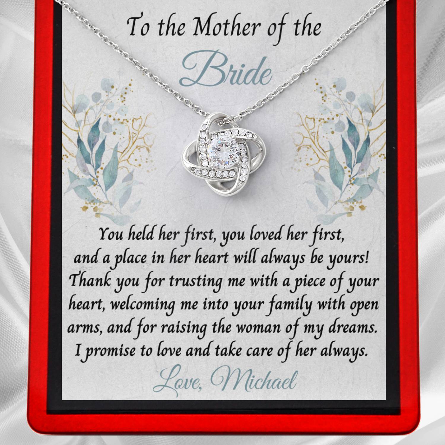 To the Mother of the Bride Necklace - Add your Name