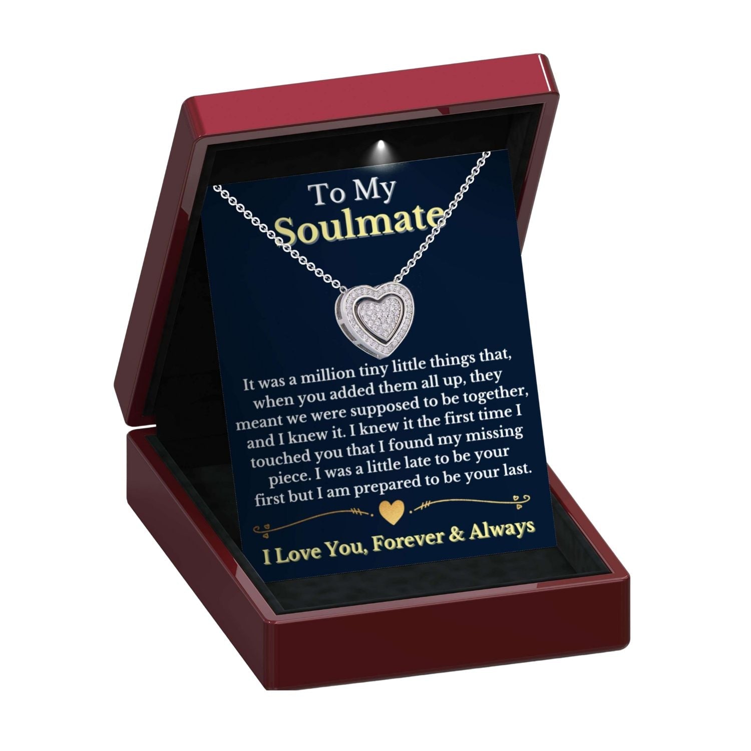 To My Soulmate ''Missing Piece'' 3in1 Necklace -  Sterling Silver Trinity Heart Necklace - ST11