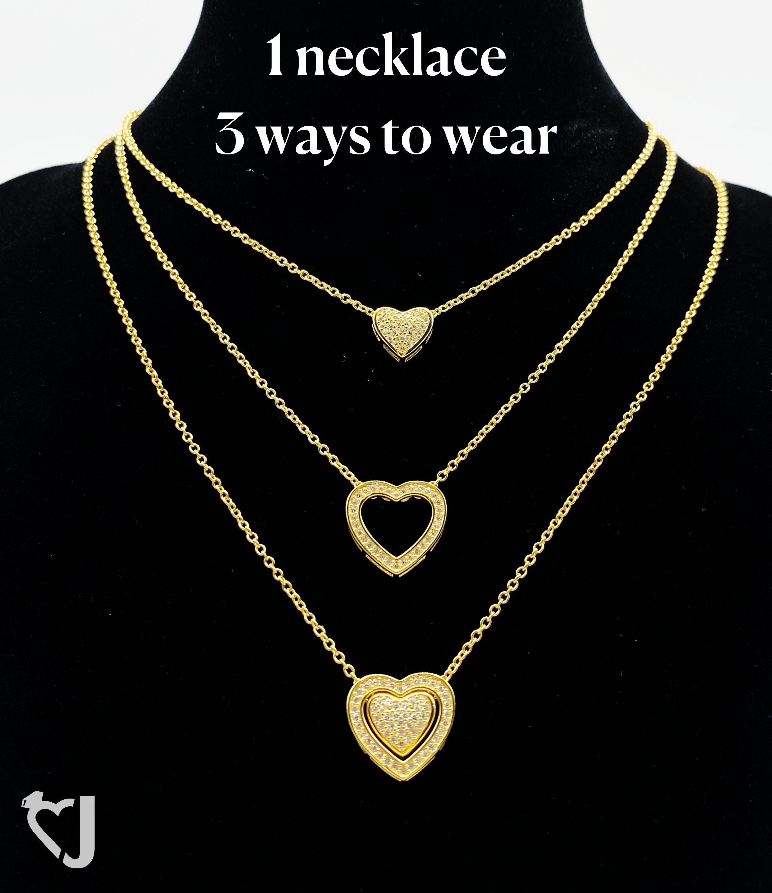 Upgrade/Substitute the Silver Necklace with 18ct Gold Vermeil Trinity Heart Necklace (cannot be ordered on its own without the silver necklace)