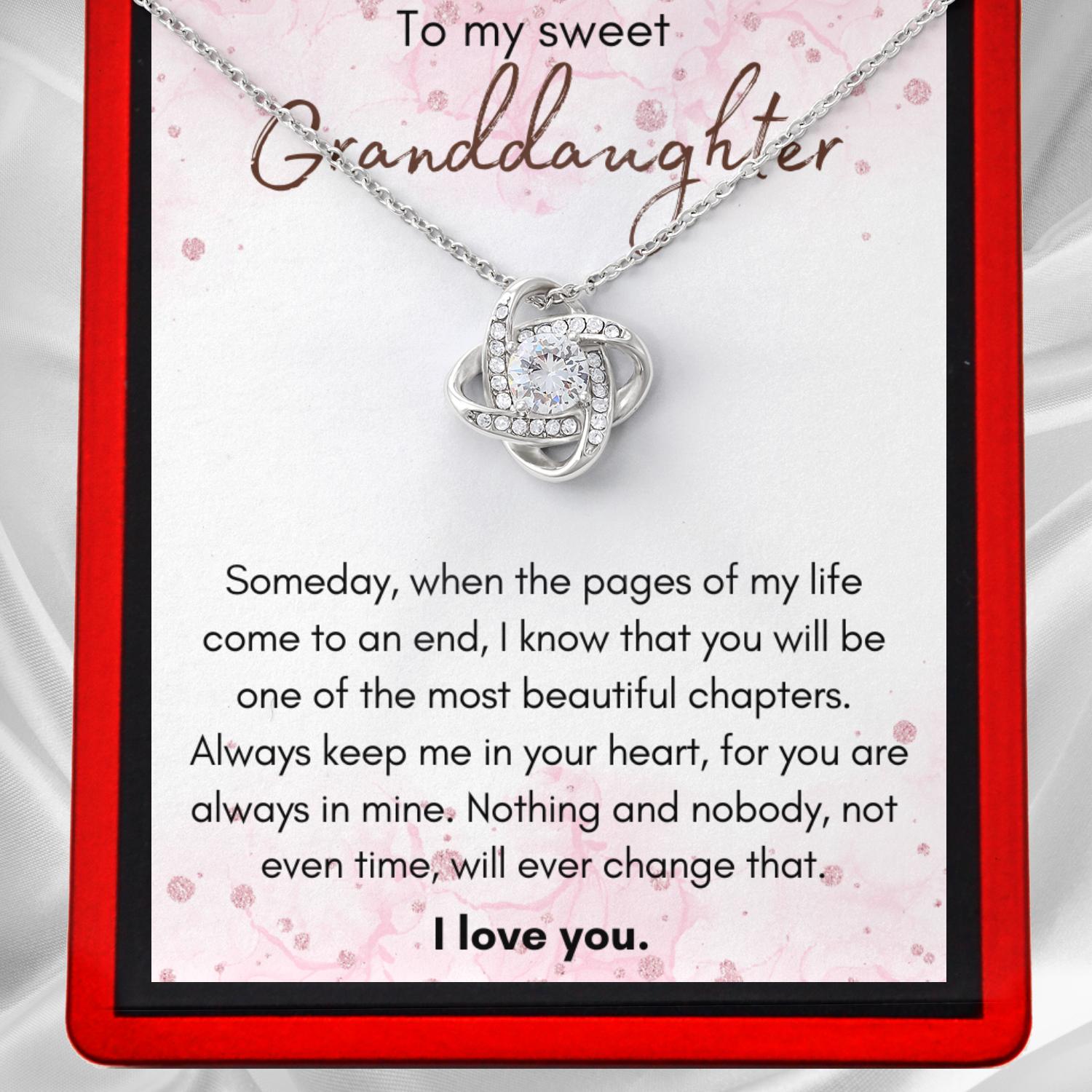 Granddaughter 'Always Remember ' Love Knot Necklace - GD15