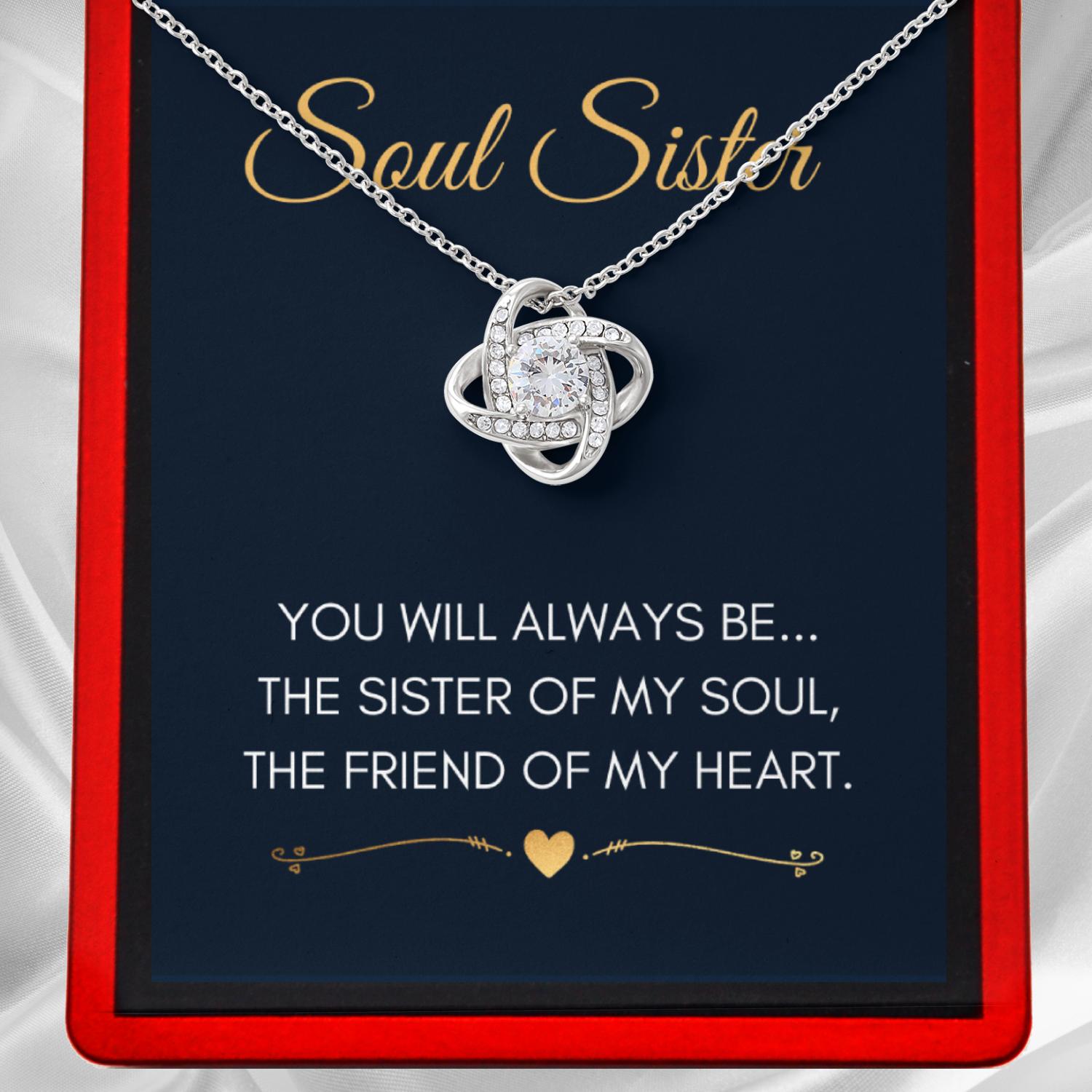 To My Soul Sister Love Knot Necklace