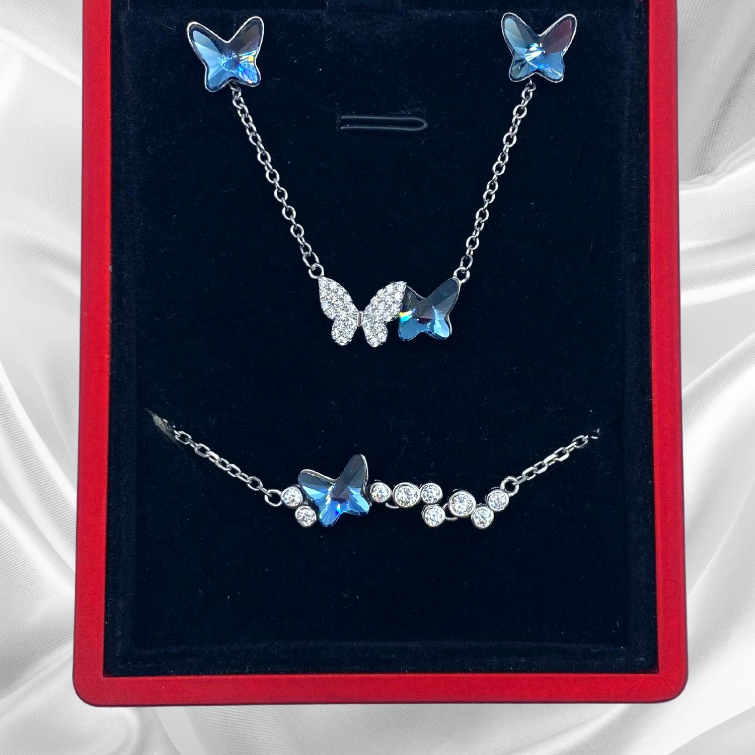 Blue Butterfly Austrian Crystal Gift Set - BFSet
