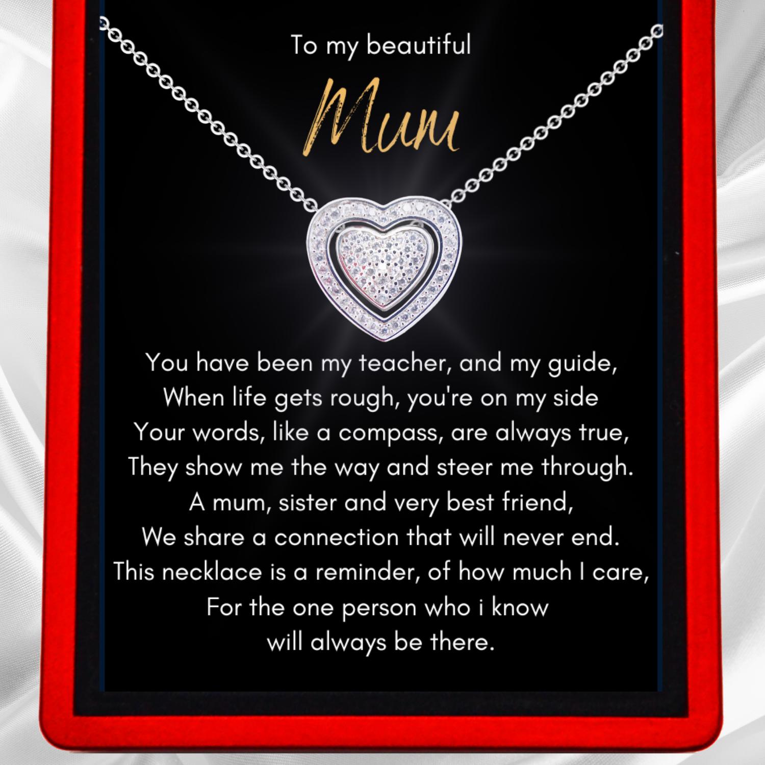 Mum, Sister & Best Friend 3 in 1 Necklace -  Sterling Silver Trinity Necklace - Mum24