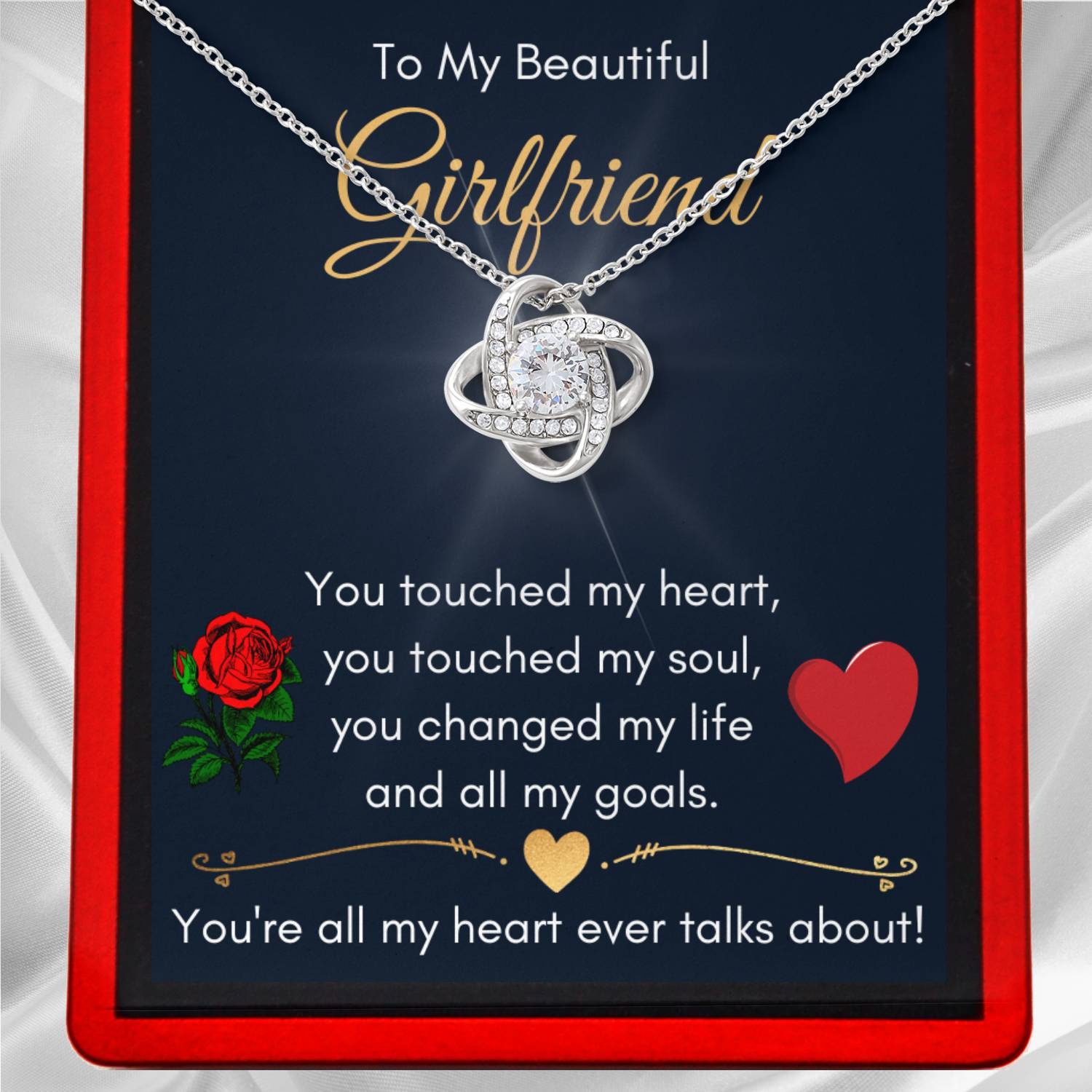 To My Beautiful Girlfriend Sterling Silver Necklace - GF