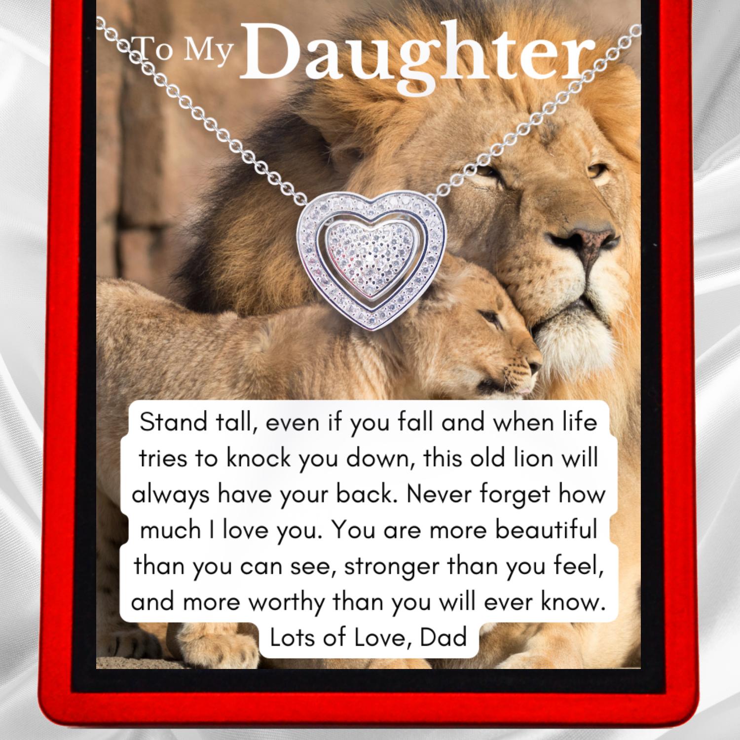 Daughter 3 in 1 Lion Necklace - Gift From Dad - DT29